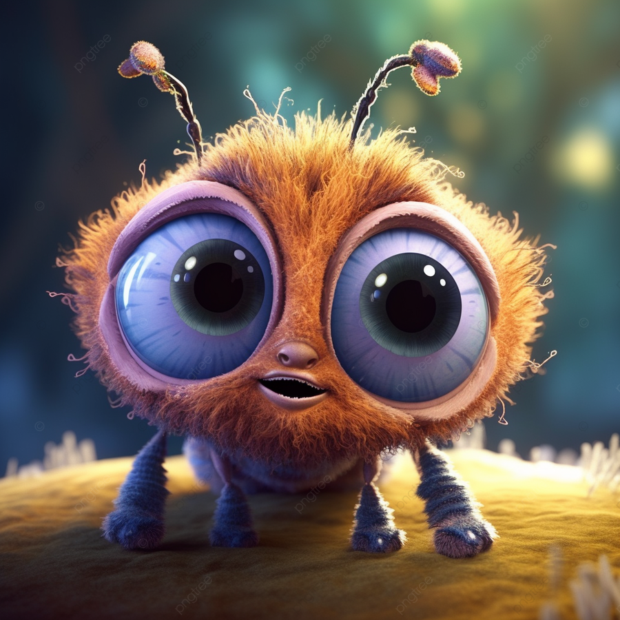 900x900 Wallpaper Of A Tiny Cartoon Bug With Big Eyes, Eyes Clipart, Bug Clipart, Insect Illustration Background And Wallpaper For Free Download