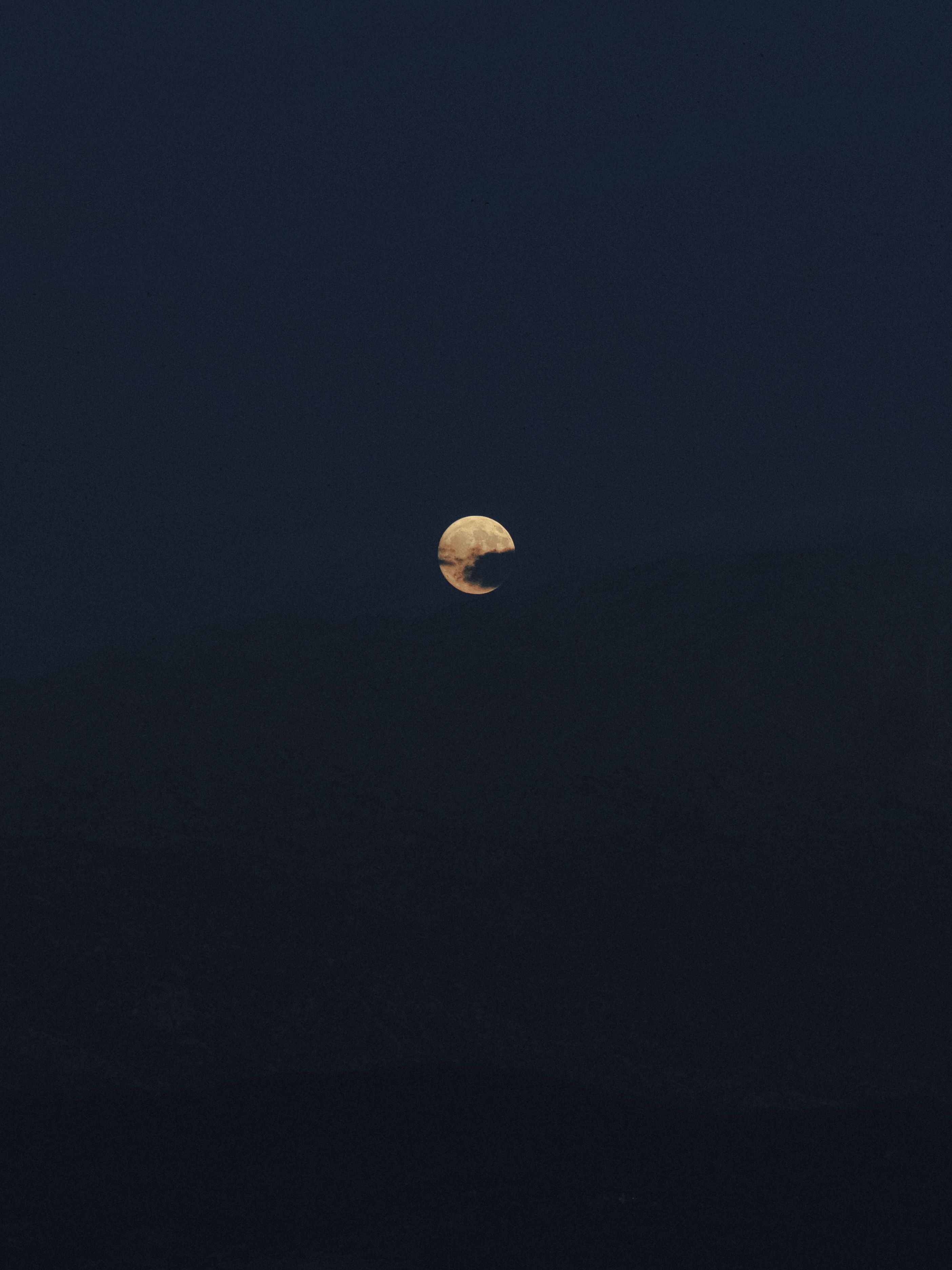 2808x3745 Half Moon in Dark Night Sky Landscape · Free