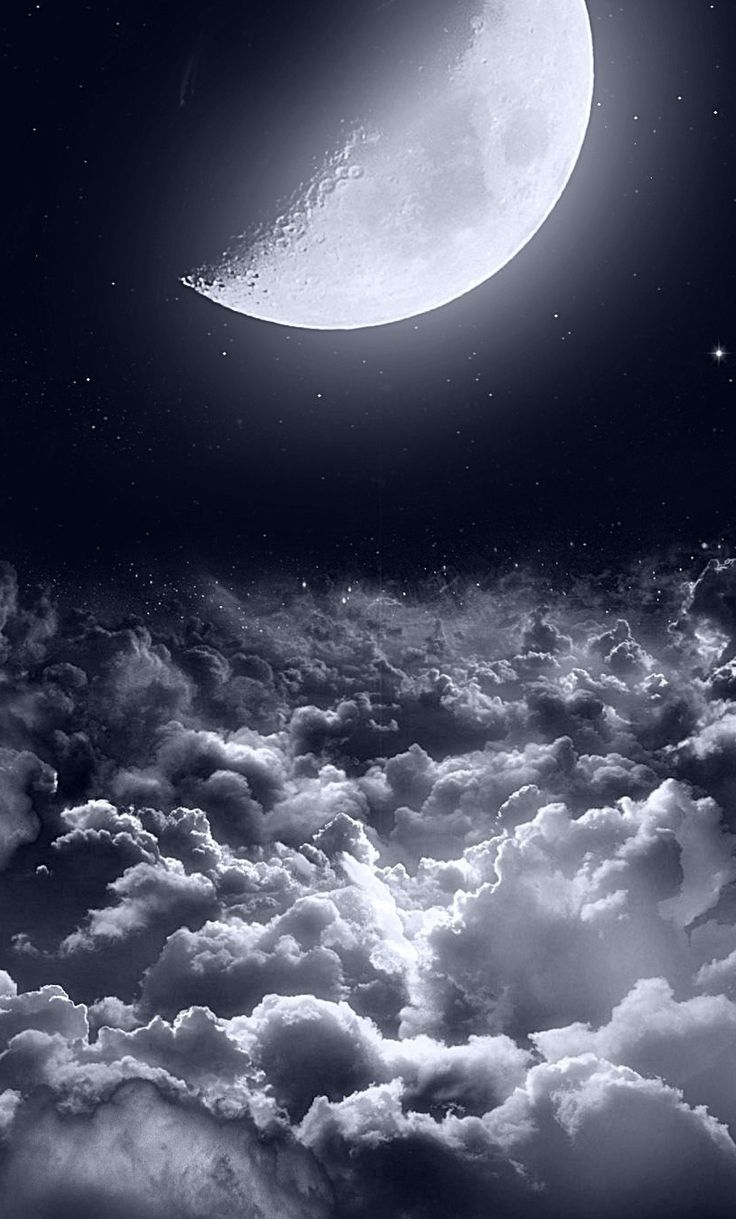 736x1219 Half Moon Dark Night Wallpaper, HD Nature 4K Wallpaper, Image and Background