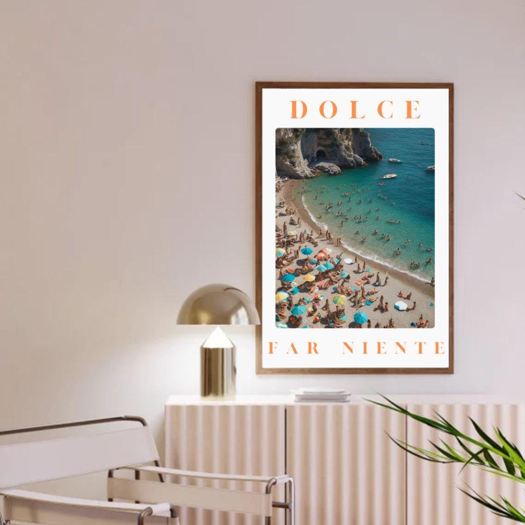 1080x1080 Dolce Far Niente Positano Print: Italy Coastal Art (Digital Download)