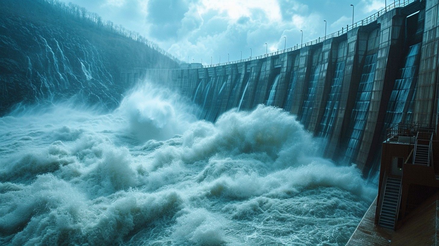 1456x816 Download Powerful Water Release Image, Dam, Power