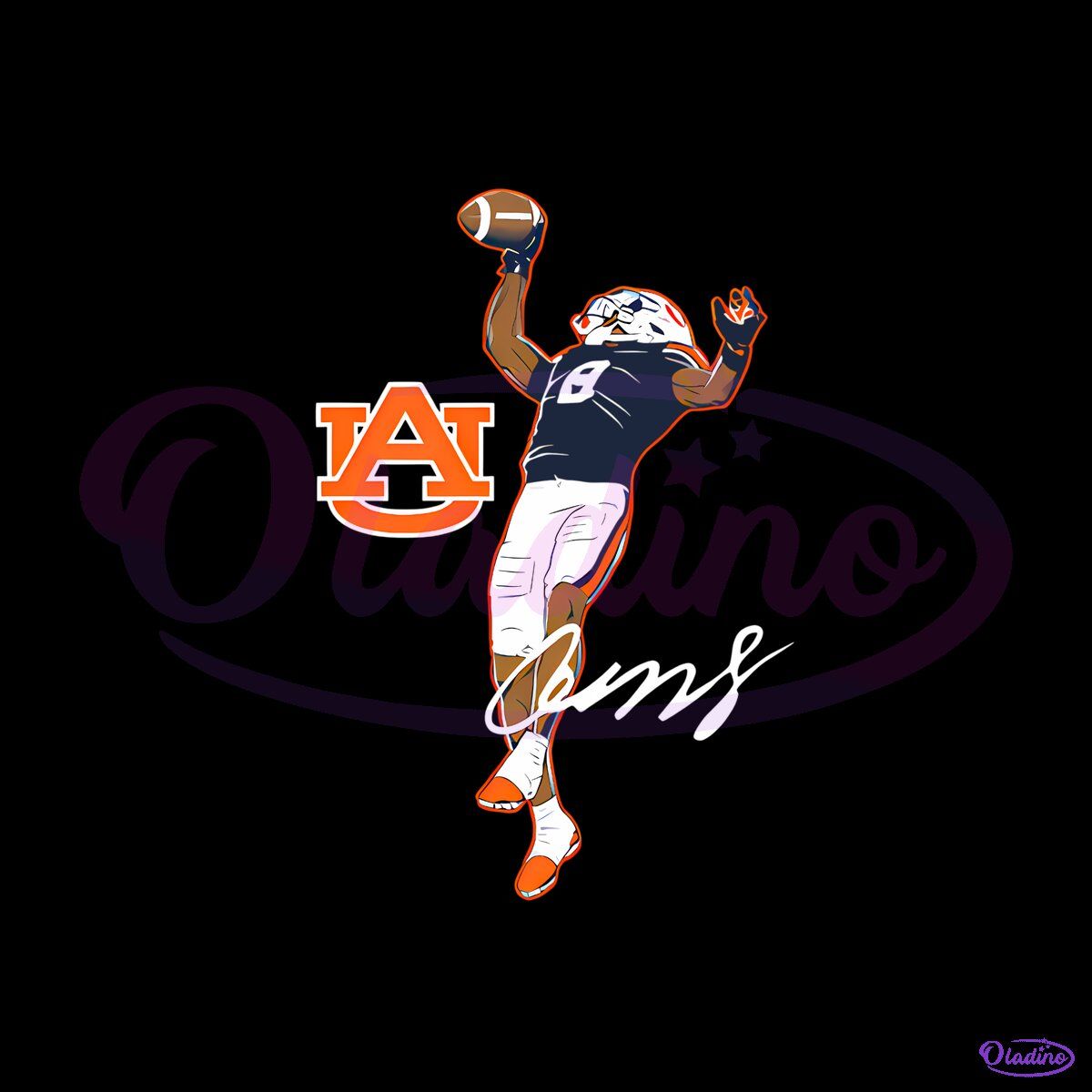1200x1200 Auburn Football Cam Coleman Superstar Pose PNG Instant Download