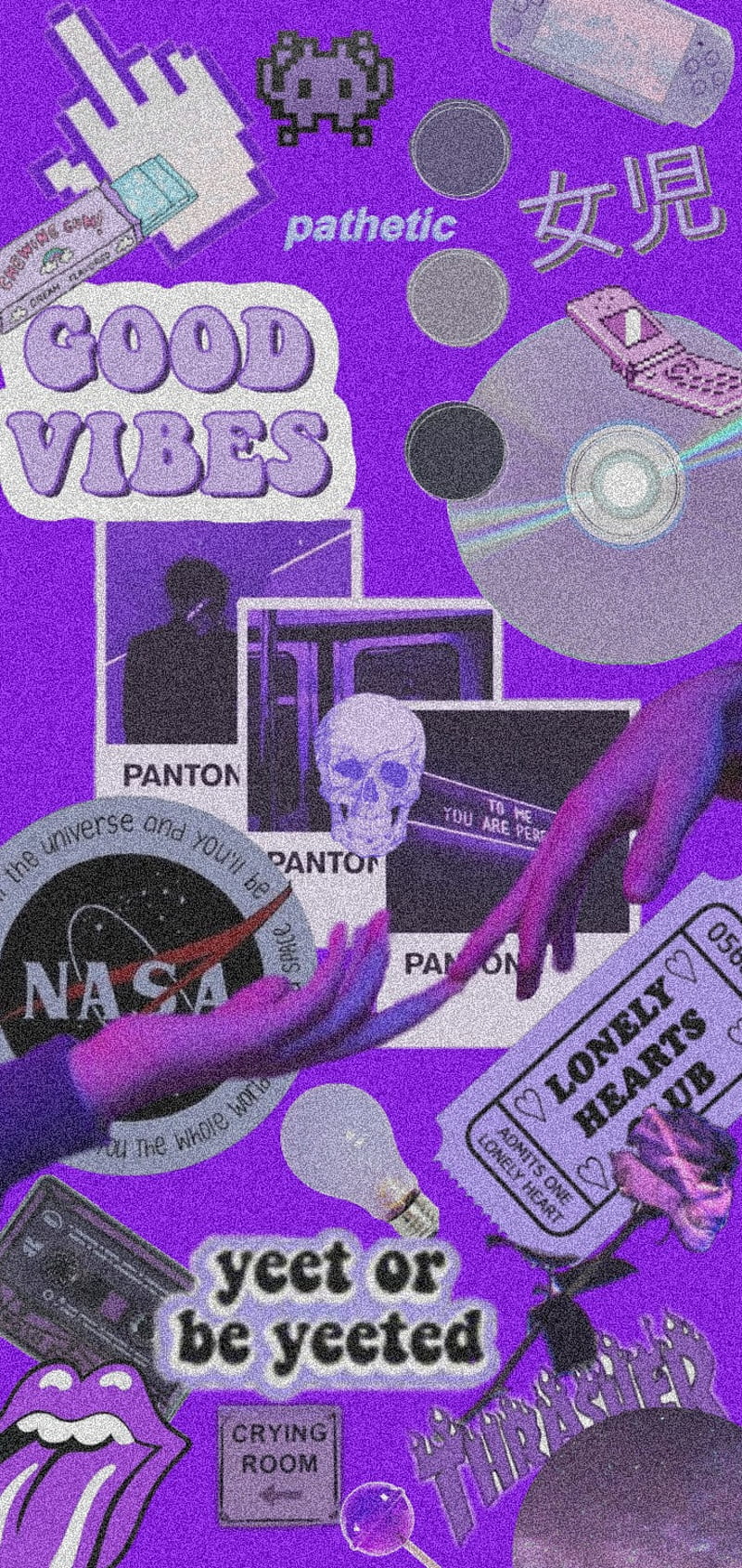 800x1689 Purple splash, collage, estilo, flow, purple, trap, HD phone wallpaper