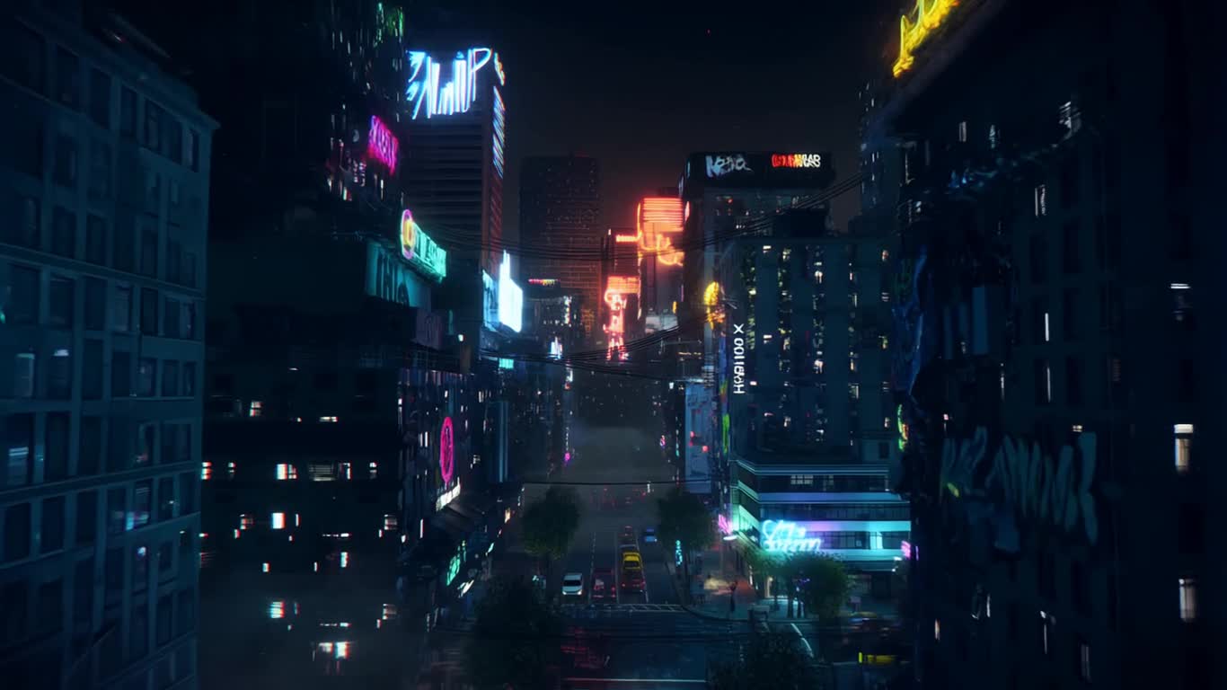 1366x768 trap music vj loop dark urban aesthetic neon