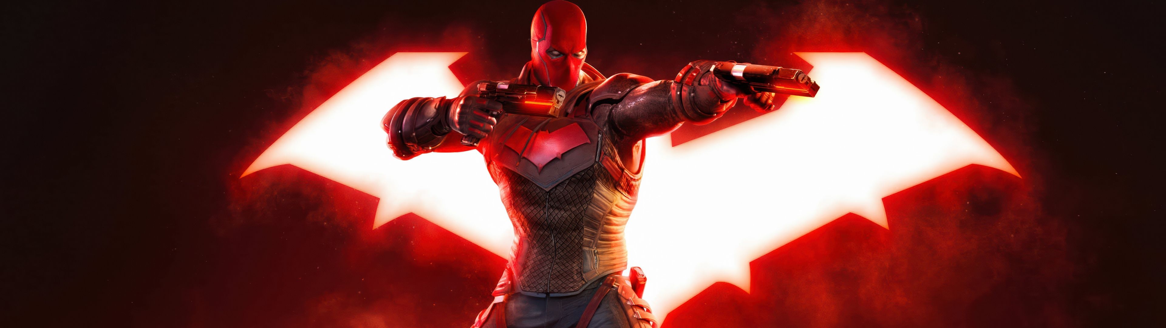 3840x1080 Red Hood Wallpaper 4K, Red aesthetic, Gotham Knights, 5K