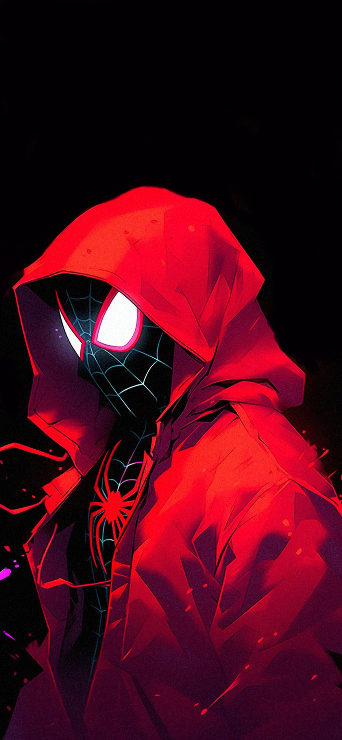 1183x2560 Spider Man In The Hood Black Wallpaper Marvel Wallpaper