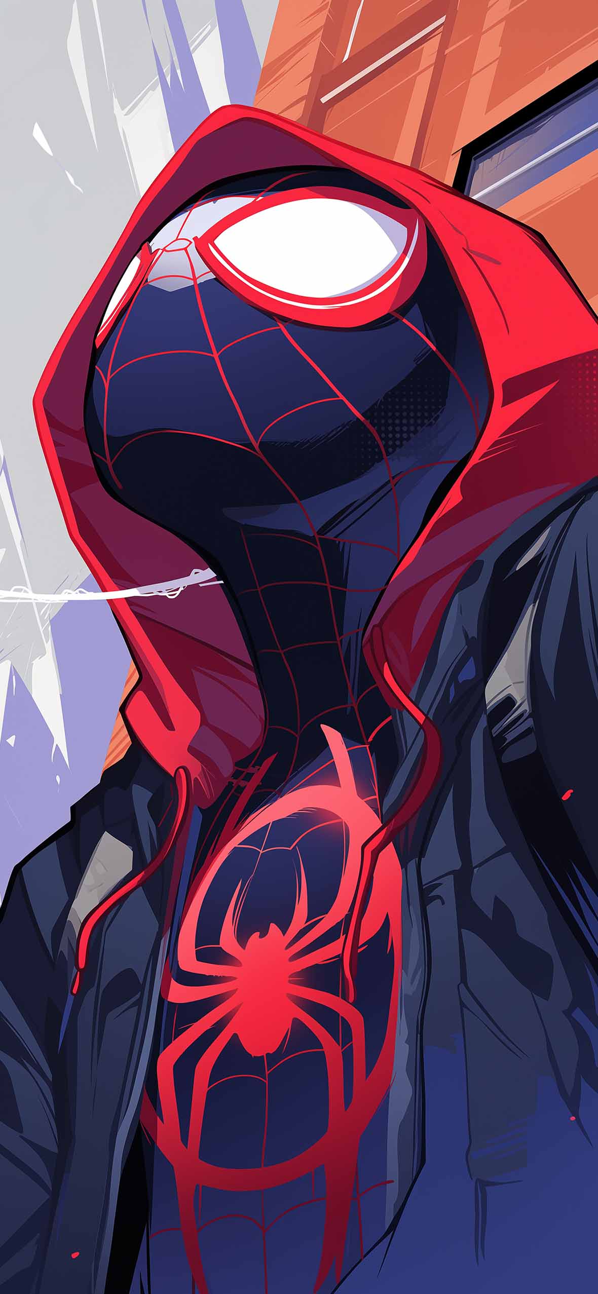 1180x2554 Wallpaper Hooded Spiderman Hood Spider Man Wallpaper