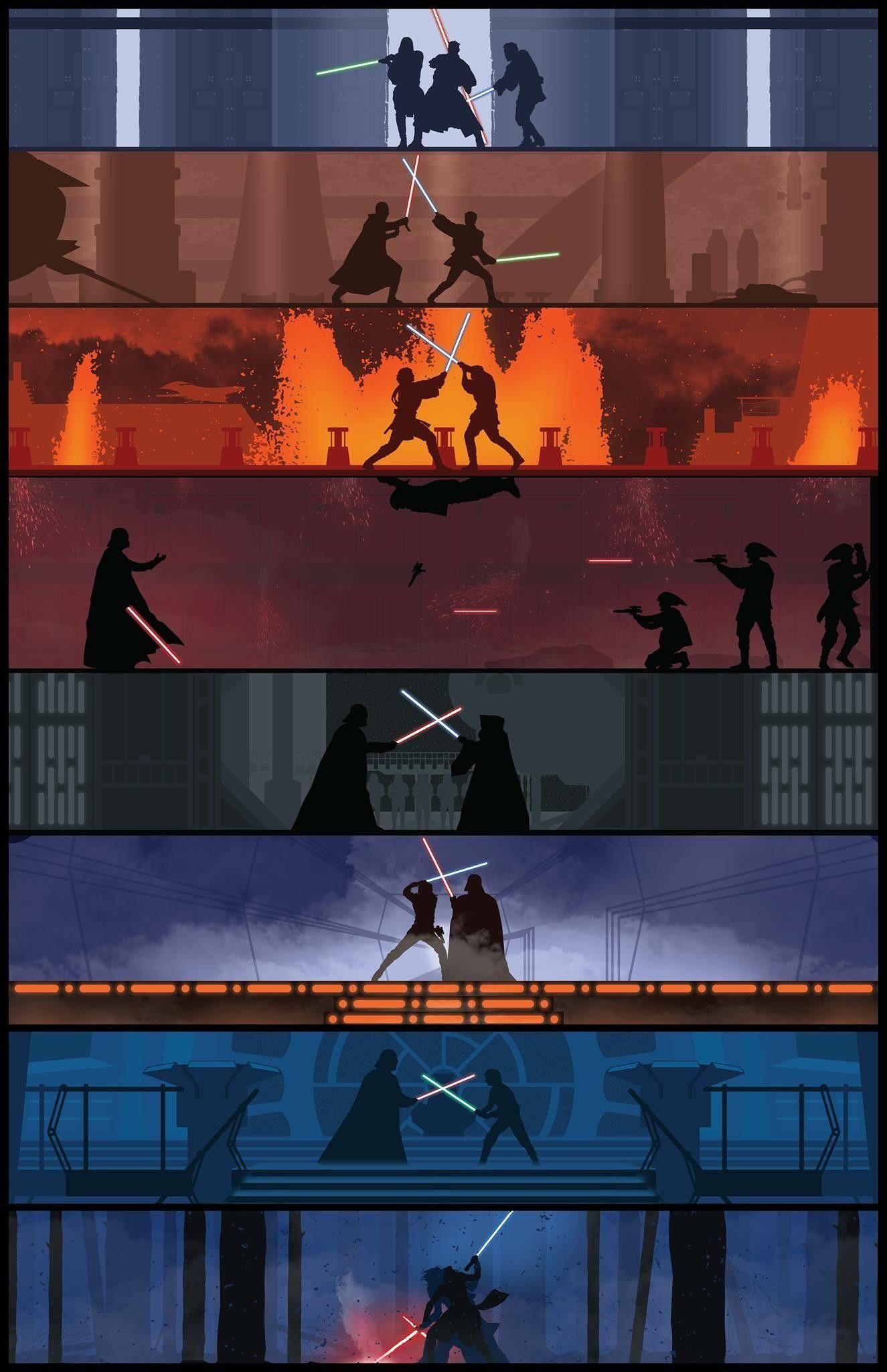 1325x2048 Star Wars Lightsaber Duel Wallpaper background picture