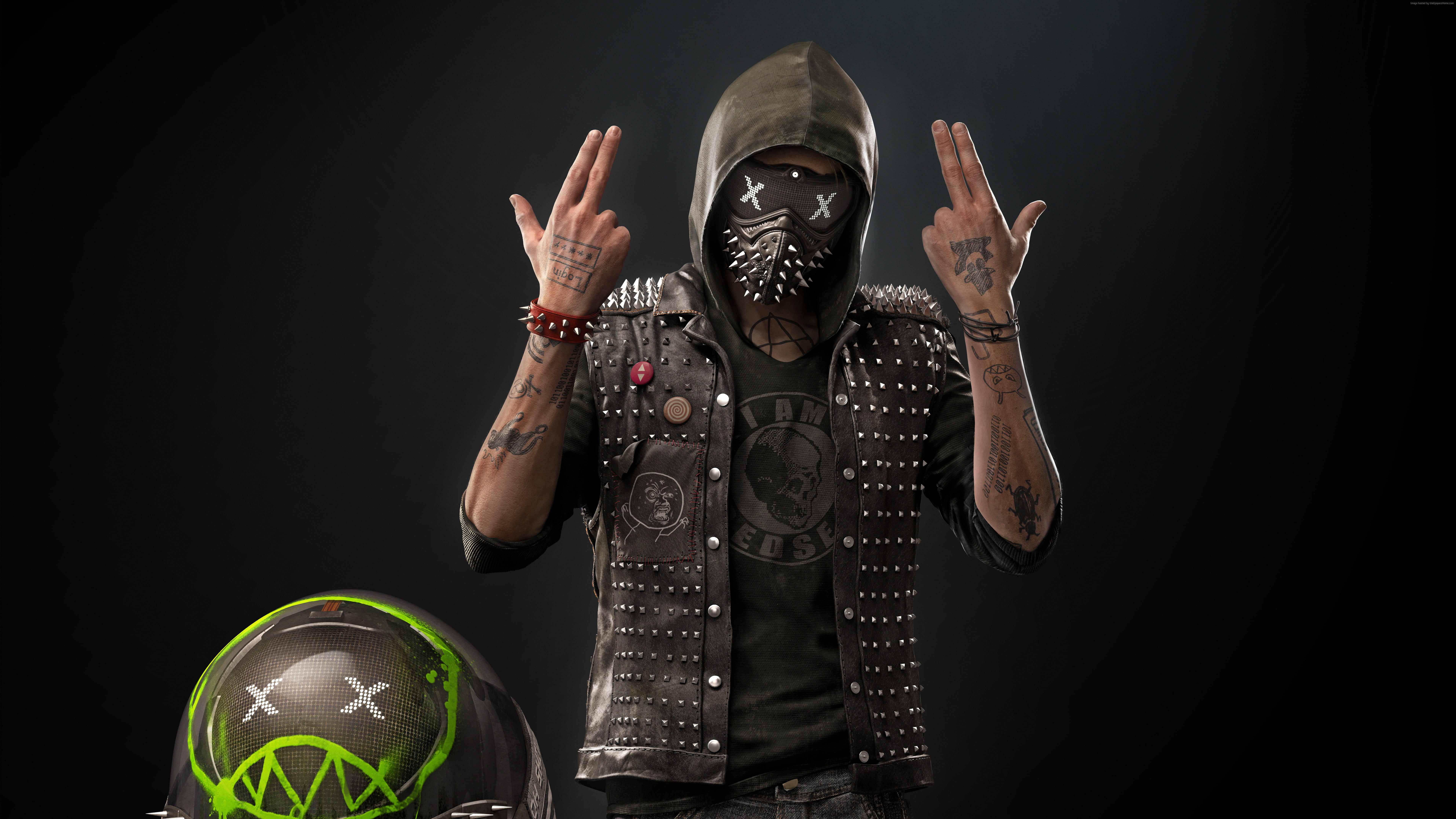 7680x4320 Watch Dogs 2 character HD wallpaper