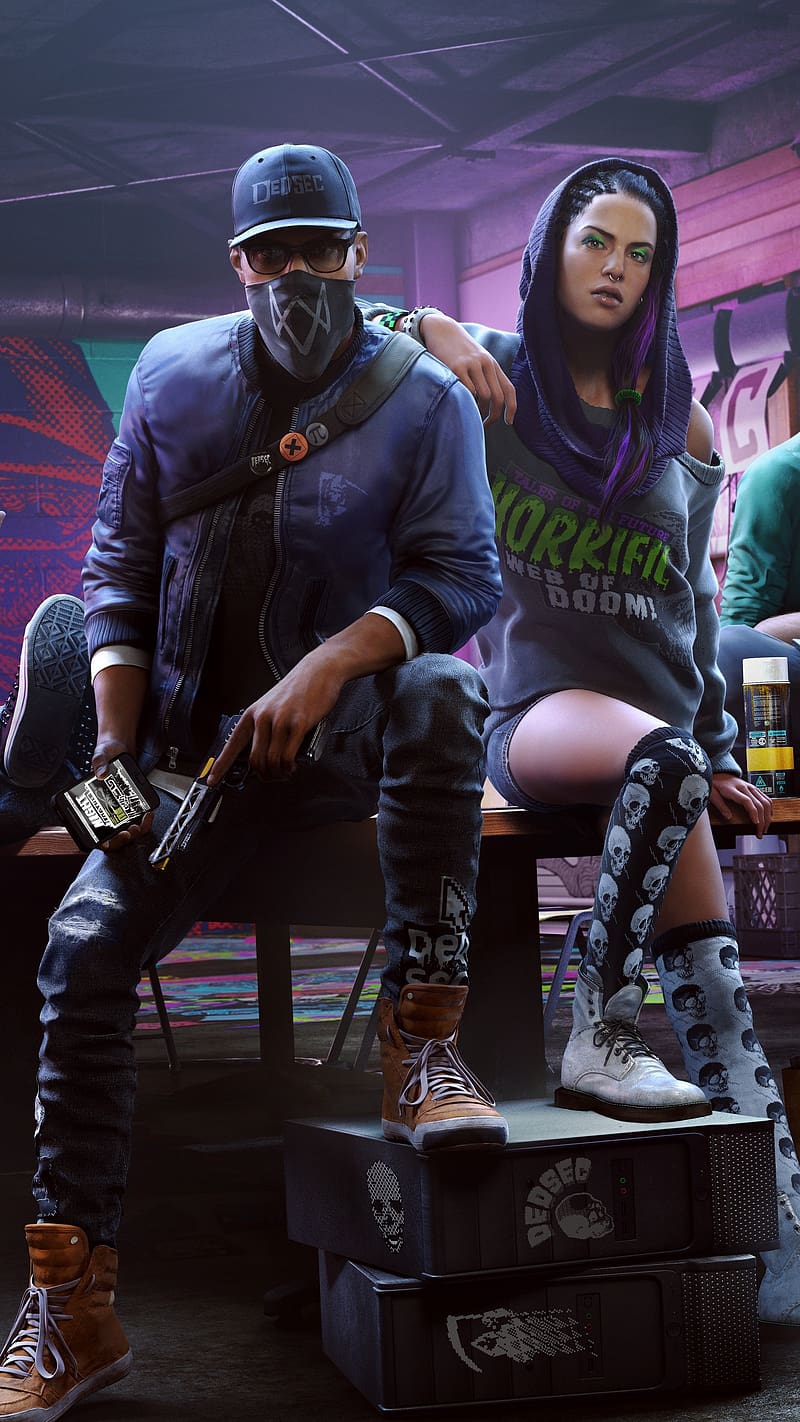 800x1422 Watch Dogs 2 Ps gang, watch dogs watch dogs, video game, HD phone wallpaper