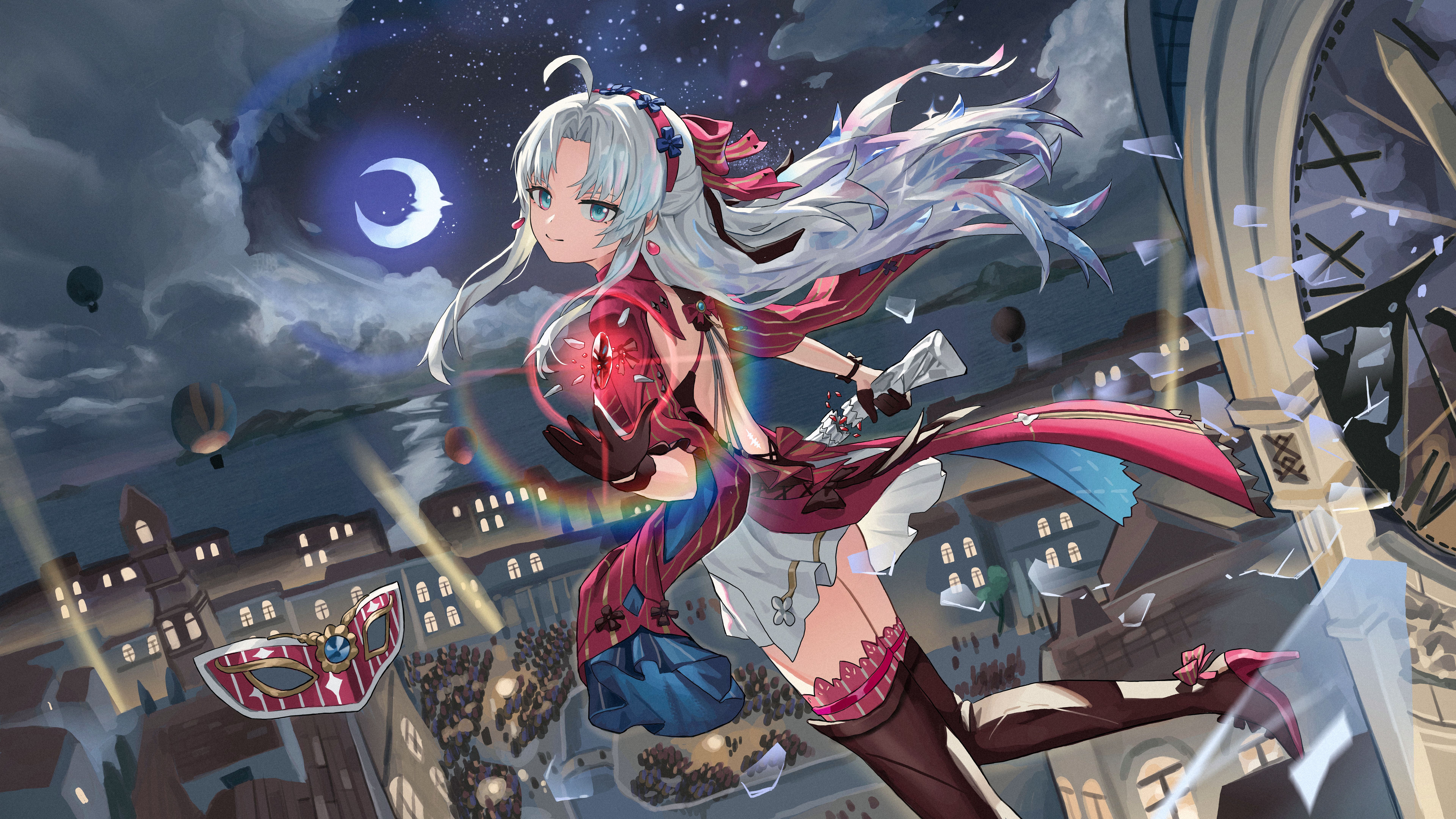 7680x4320 Carlotta Montelli Waves Wallpaper by Pixiv Id 12369673 Anime Image Board
