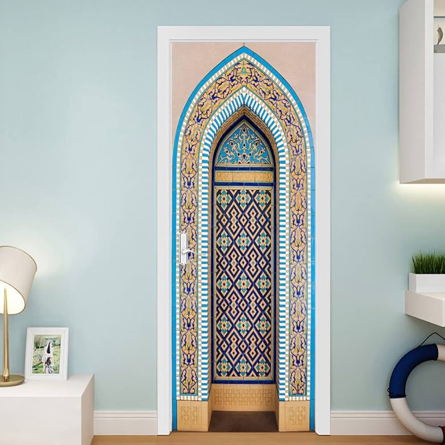 894x894 Keuyeo 3D Door Stickers Murals Peel and Stick Great Mosque of Mecca Door Wallpaper Door Decals Removable PVC Door Poster for Muslim Home Decoration: Posters & Prints