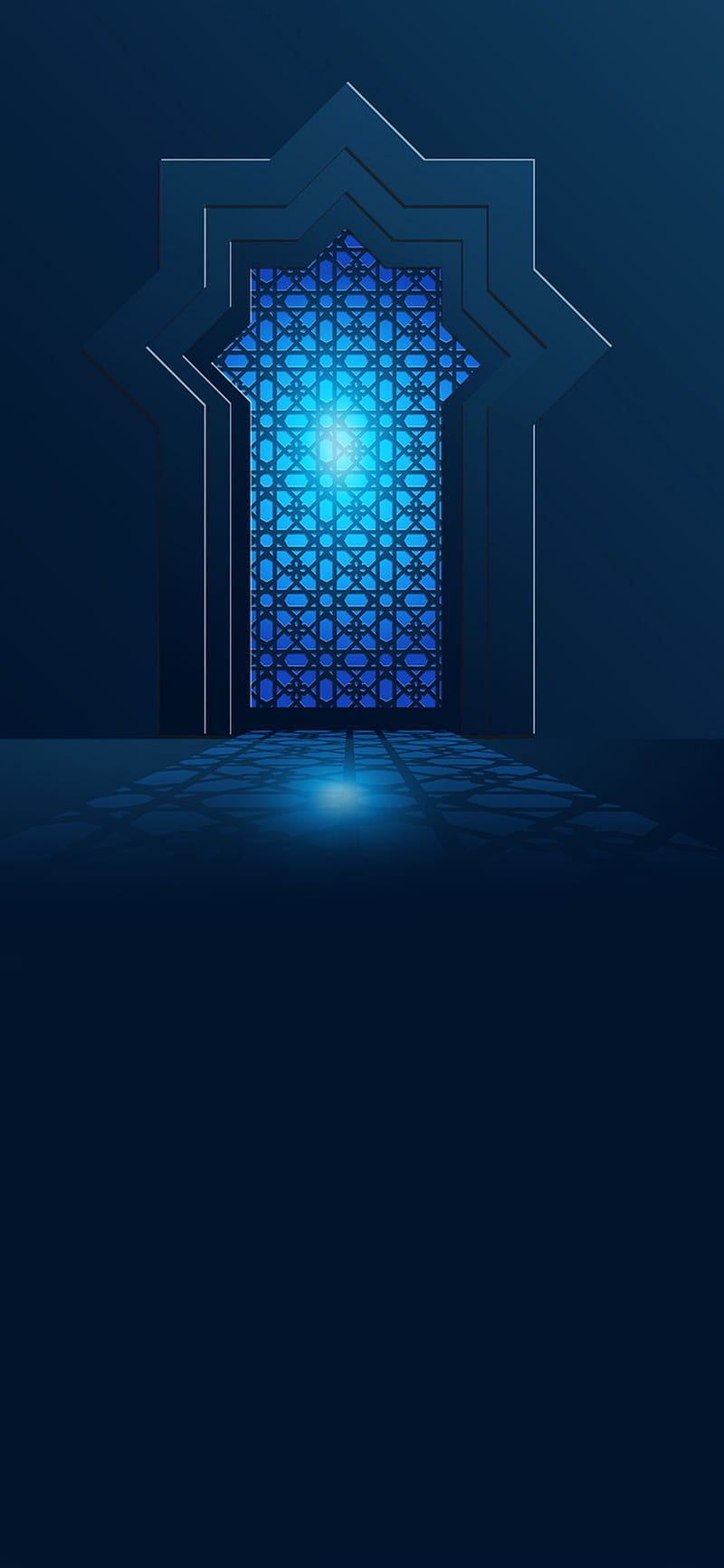 800x1733 Islamic Door, allah, blue, dark, door, holy, islam, islamic, light, ramdan, HD phone wallpaper