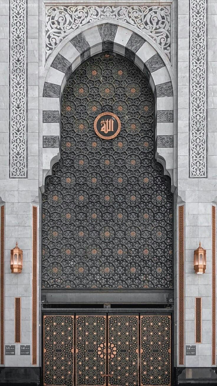 736x1308 Ornately Decorated Entrance to a Sacred Building. Decorative mosque door design, Islamic arch design wallpaper, Islamic architecture door design