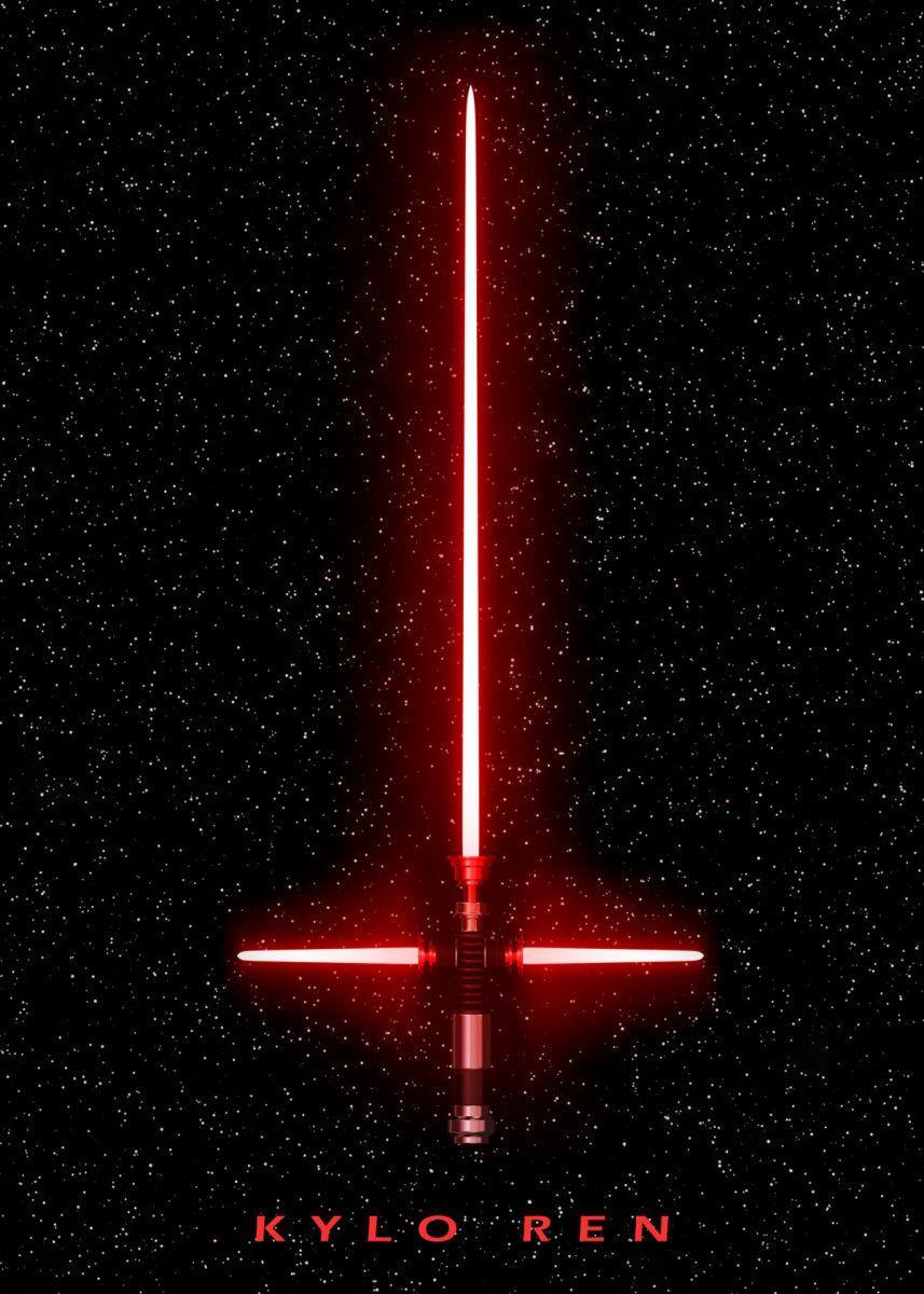 857x1200 Kylo Ren Triple Red Lightsaber Star Wars High Quality Metal Poster. Star Wars Light Saber, Star Wars Background, Star Wars Wallpaper