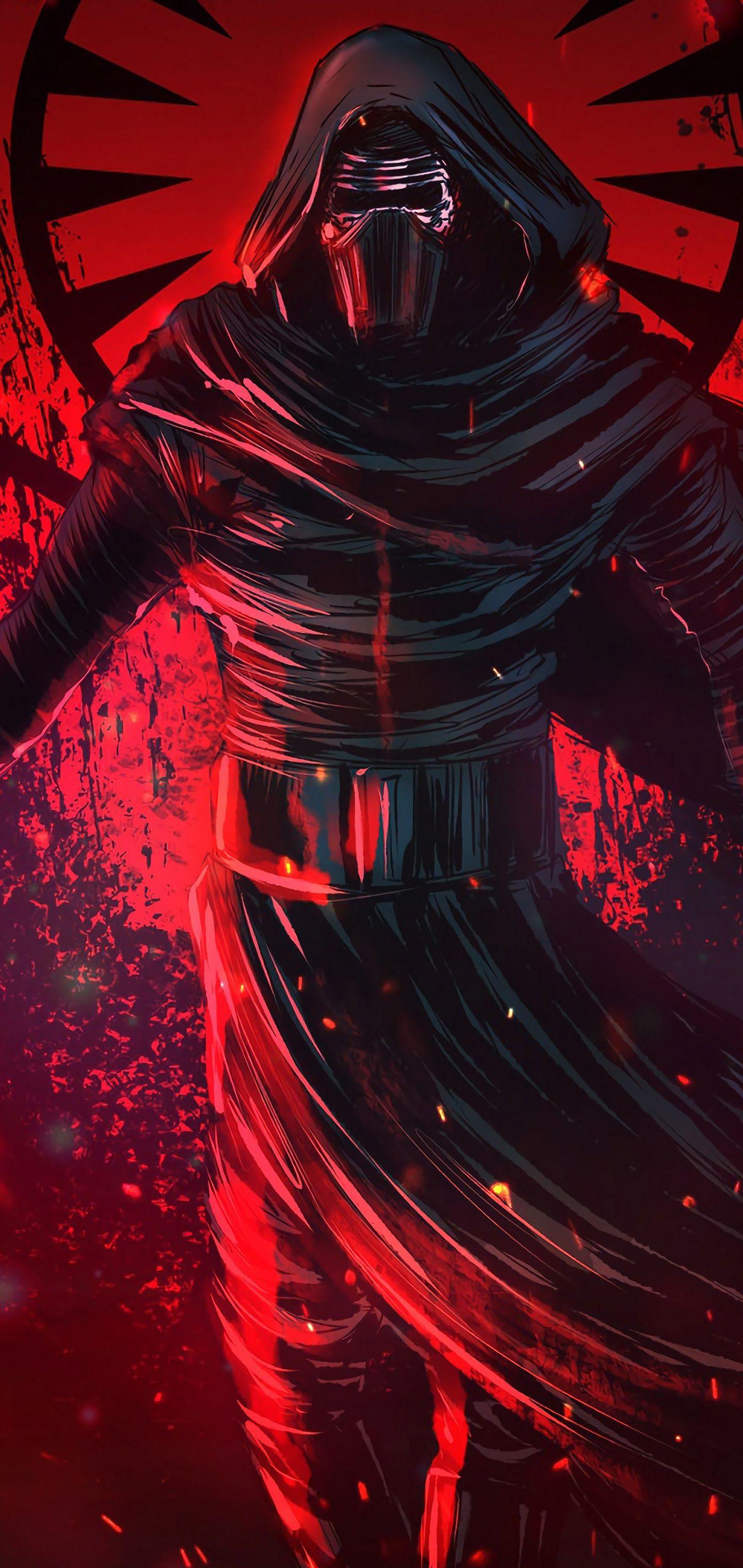 1440x3040 Kylo Ren Lightsaber Star Wars 4K Wallpaper