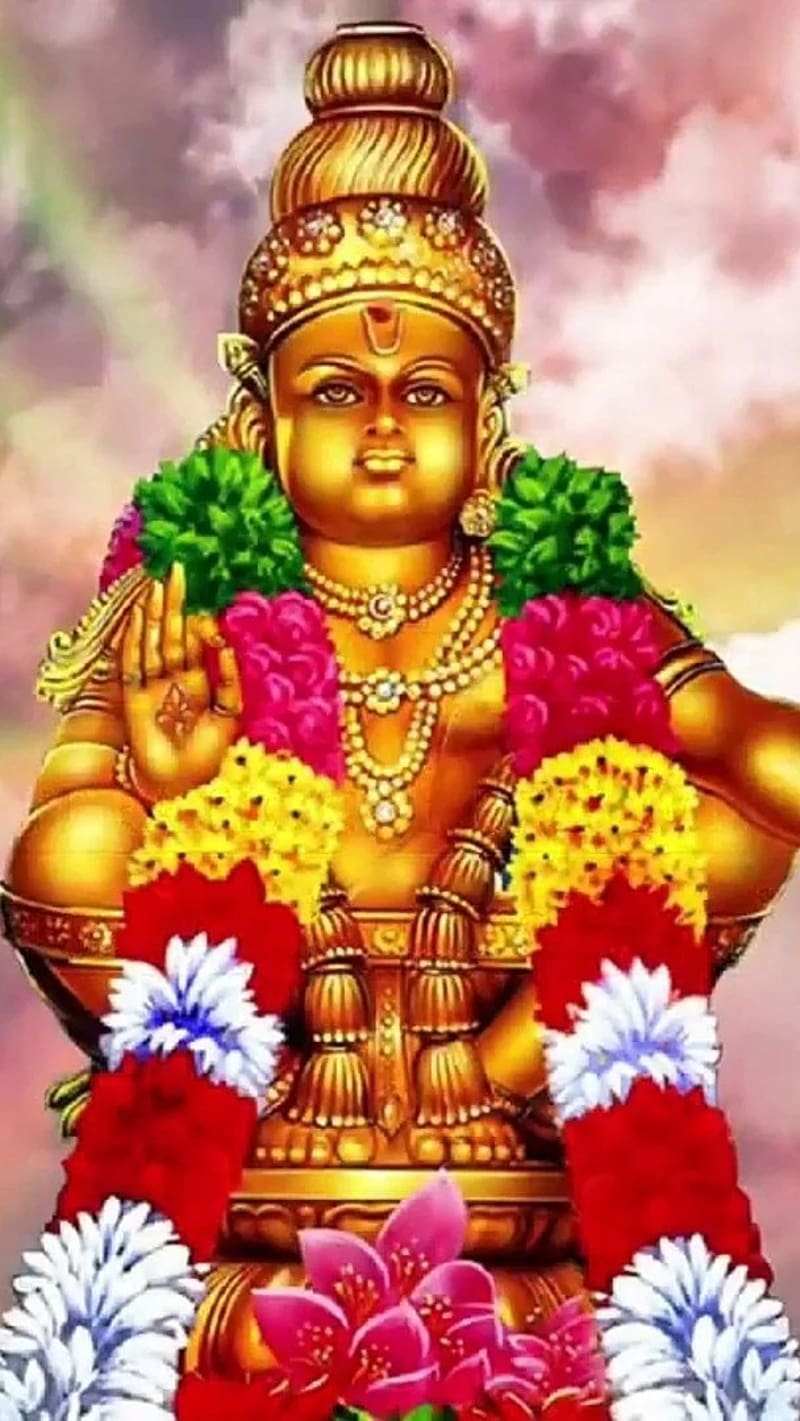 800x1421 Ayyappa Swamy.flower.ayyappan, ayyappa swamy, swamy, lord, ayyappa, HD phone wallpaper