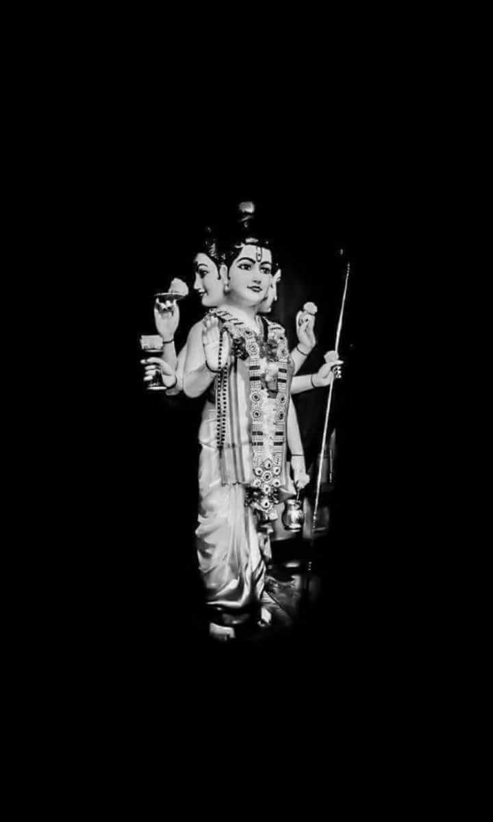 720x1200 Statue with Raised Hands in the Dark. Lord murugan HD wallpaper 4k black and white, Murugan black and white image, Murugar god photo wallpaper dark