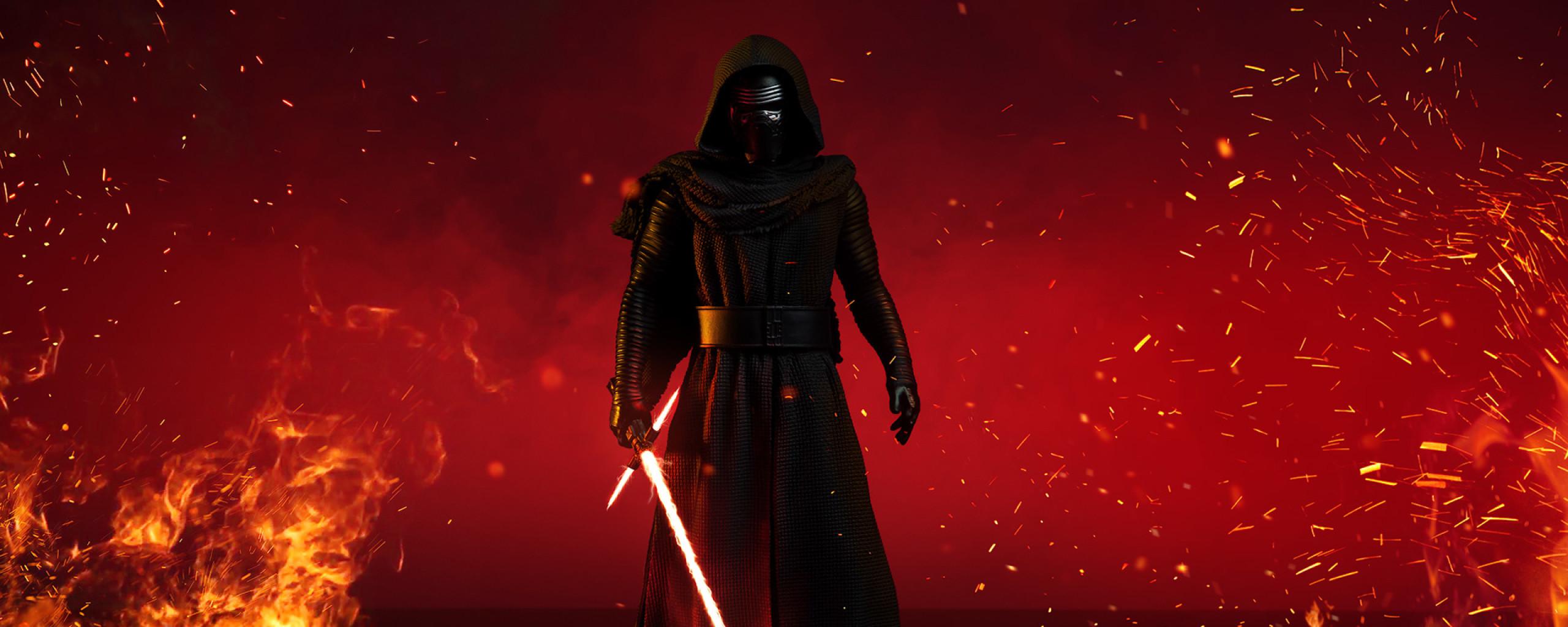 2560x1024 Kylo Ren With Lightsaber In Star Wars 2560x1024 Resolution Wallpaper, HD Movies 4K Wallpaper, Image, Photo and Background
