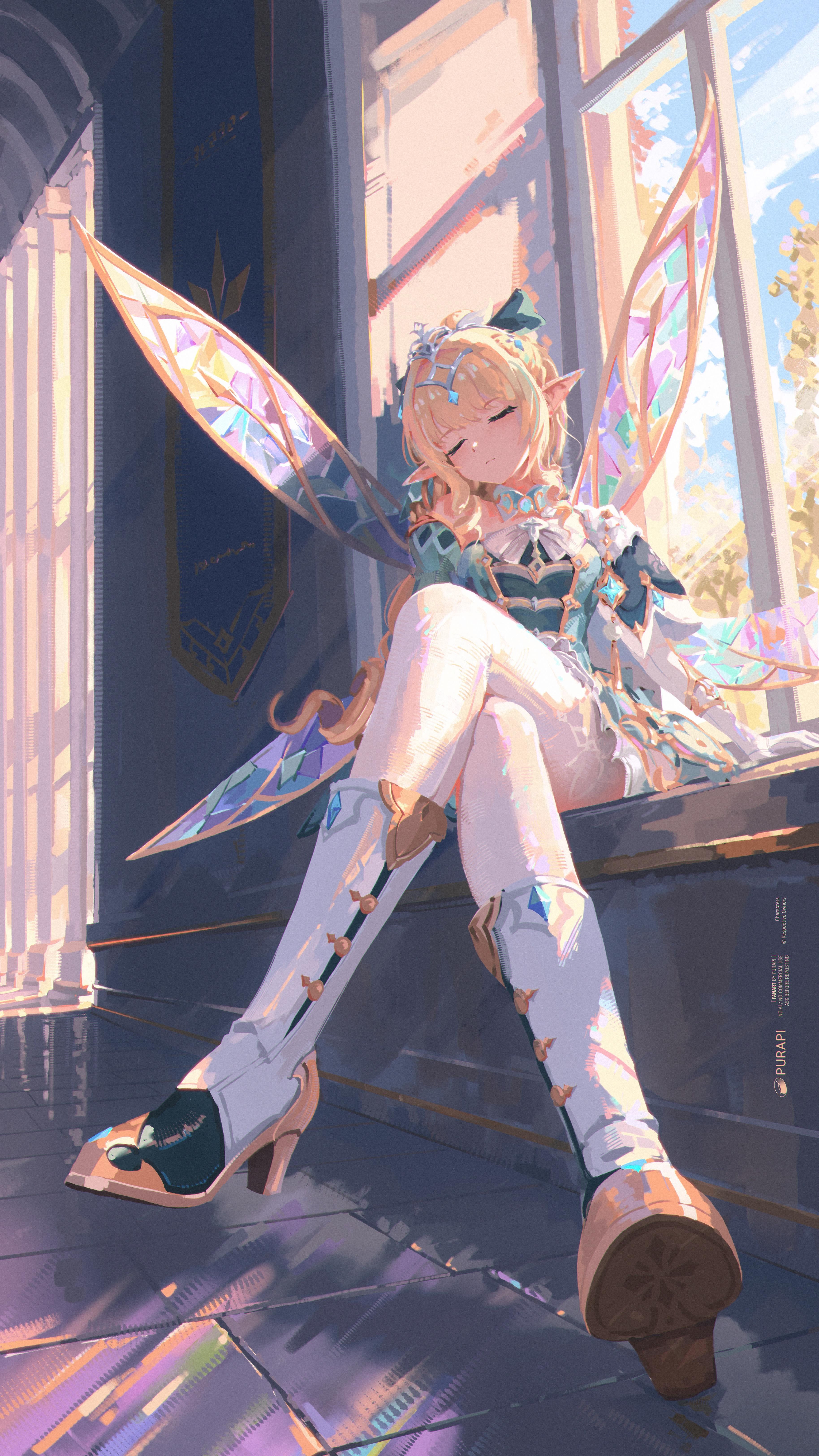 3656x6500 A Nap In Rainbow Light Fanart : R Genshin_Impact