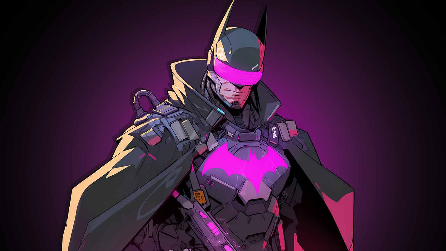 1536x864 Batman Cyberpunk Glow Goggles Neon Lights Desktop Wallpaper