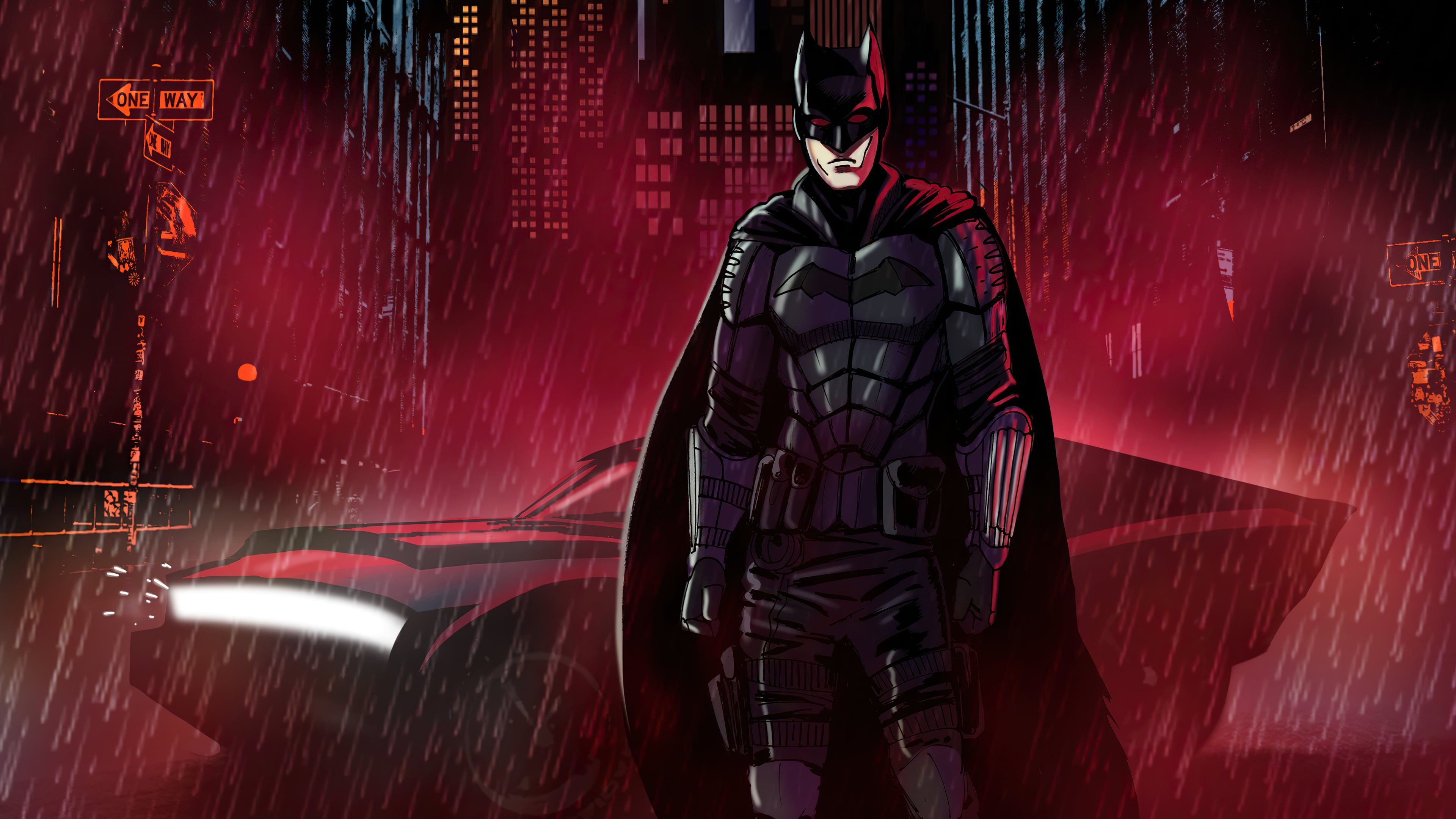3840x2160 Batman Night Cyberpunk Wallpaper 4K for Desktop