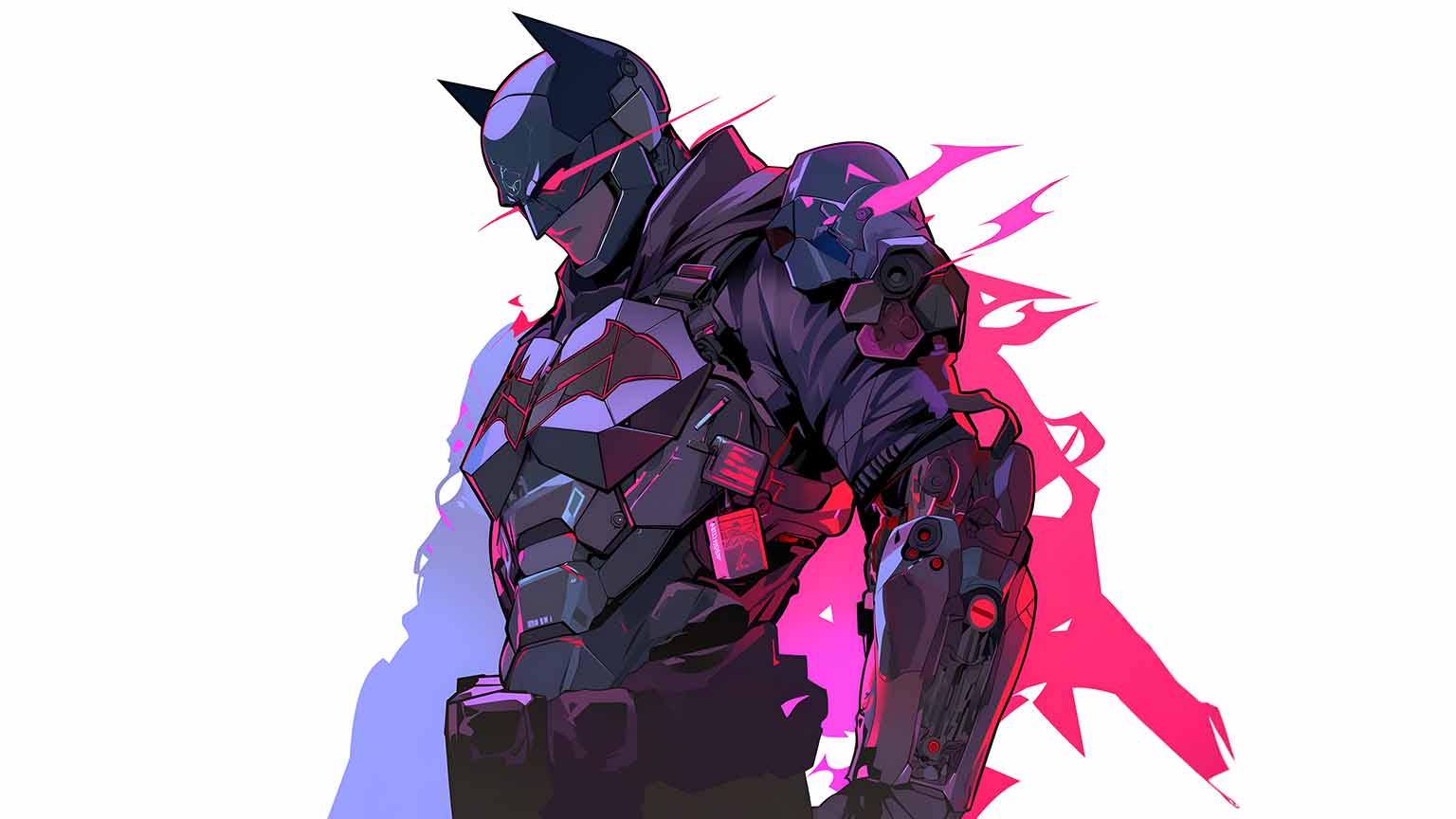 1536x864 Cyberpunk Batman 4K Glowing Red Eyes Wallpaper Download