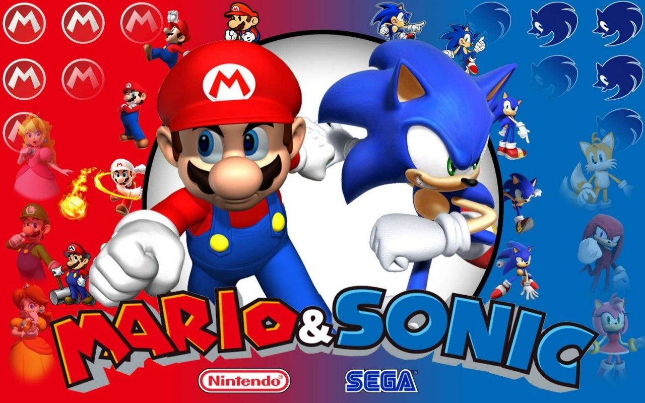 1280x800 Desktop wallpaper: Mario, Video Game, Mario & Sonic At The Olympic Games, Knuckles The Echidna 4K free download for PC. 327099