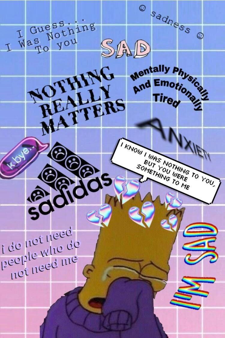 750x1124 Download Sad Simpsons Nothing Really Matters Wallpaper