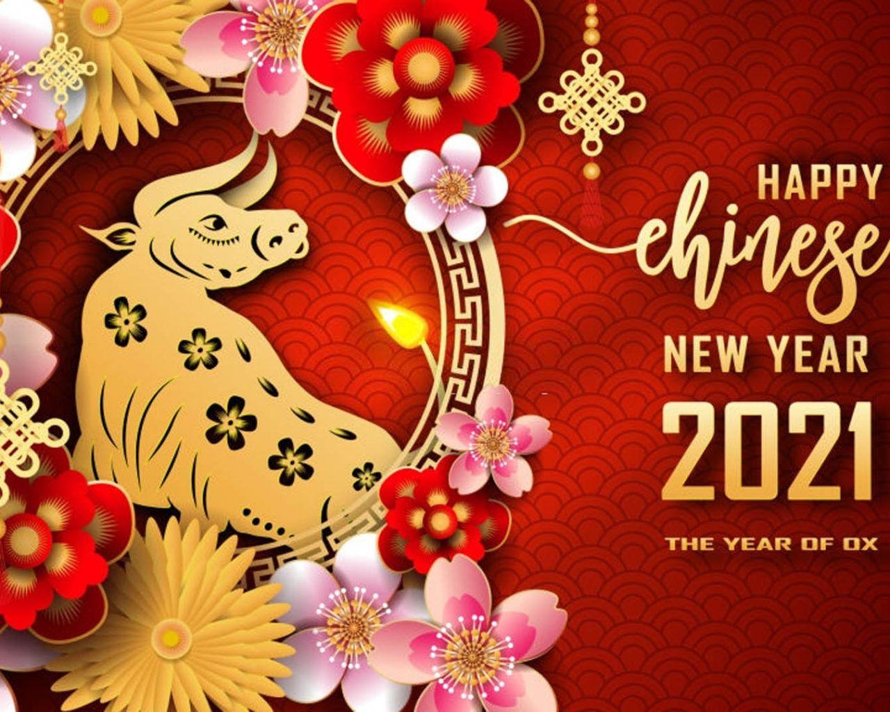 1280x1024 Happy Chinese New Year 2021 Red Wallpaper HD :