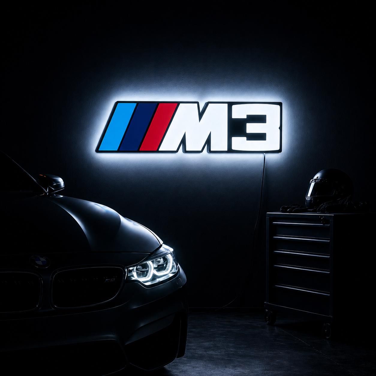 1254x1254 Bmw M Logo Neon