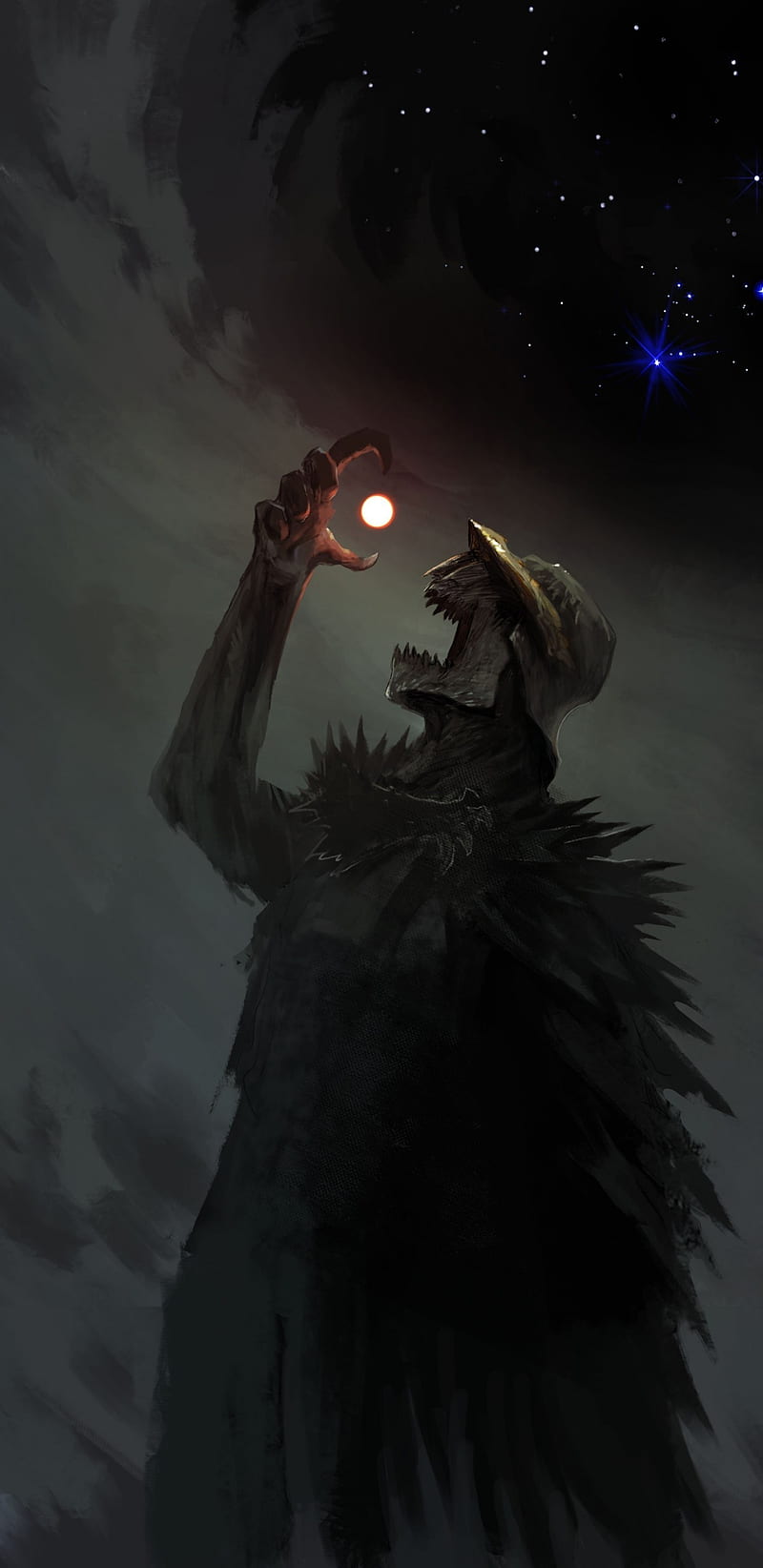 800x1644 Demon, dark, moon eater, night, HD phone wallpaper