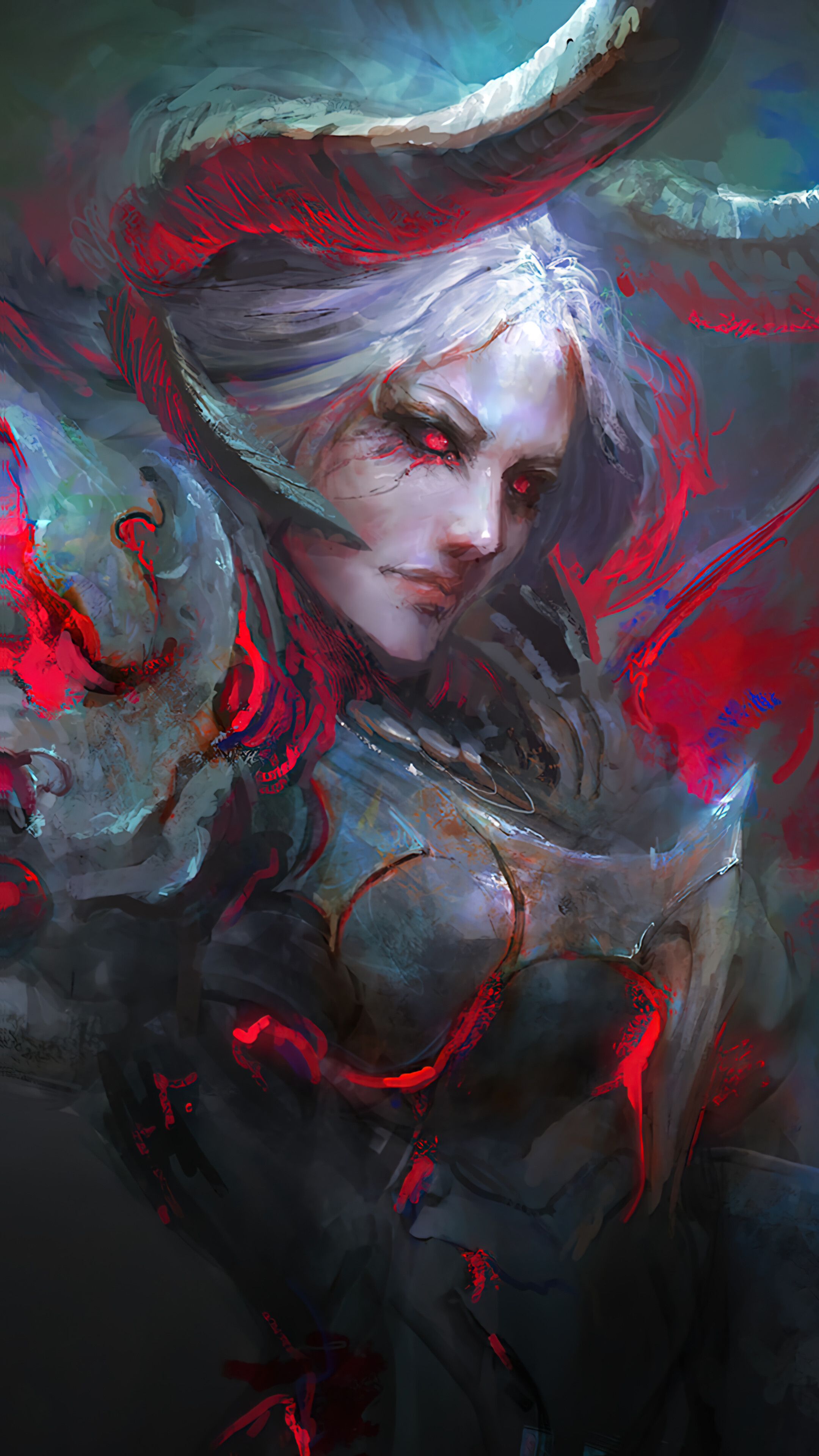 2160x3840 Demon Girl Warrior Fantasy Wallpaper iPhone Phone 4K f