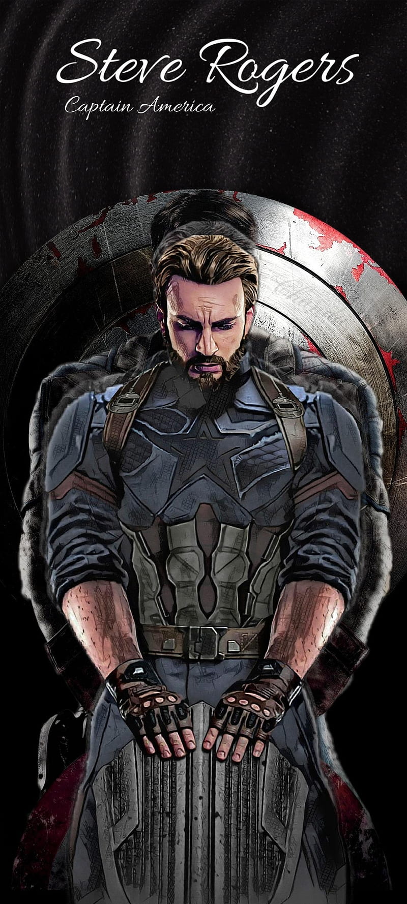 800x1778 Captain America, infinity war, avengers, chris evans, endgame, dark, rogers, HD phone wallpaper