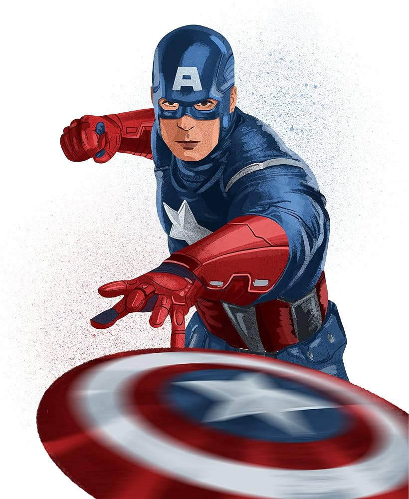 820x1000 Captain America Poster Rogers Wall Print Wall Decoration for Men Women (Concept art style, 8x10) : Amazon.ae: Home
