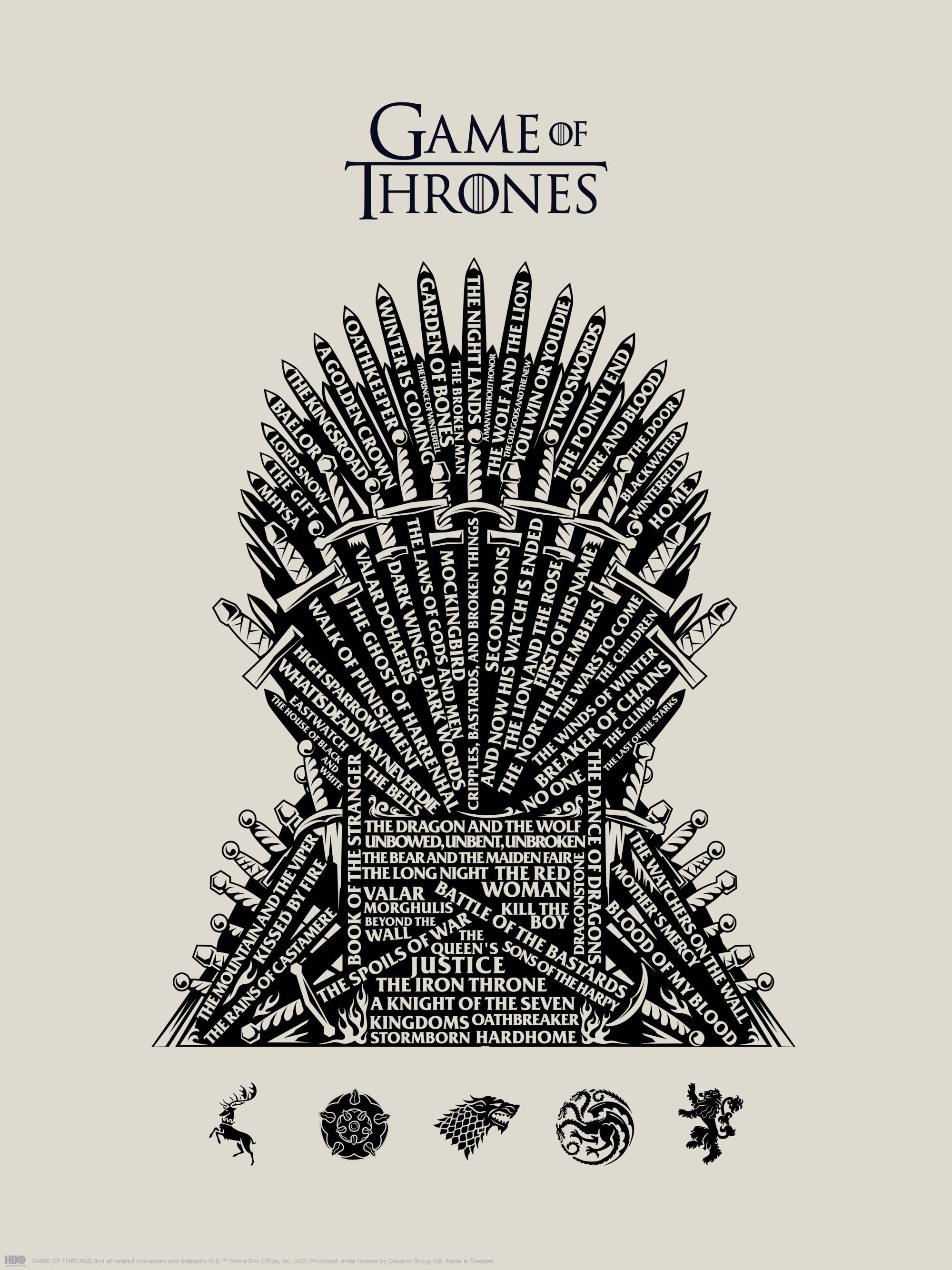 2000x2667 Game of Thrones™ Throne Poster 30x40 cm