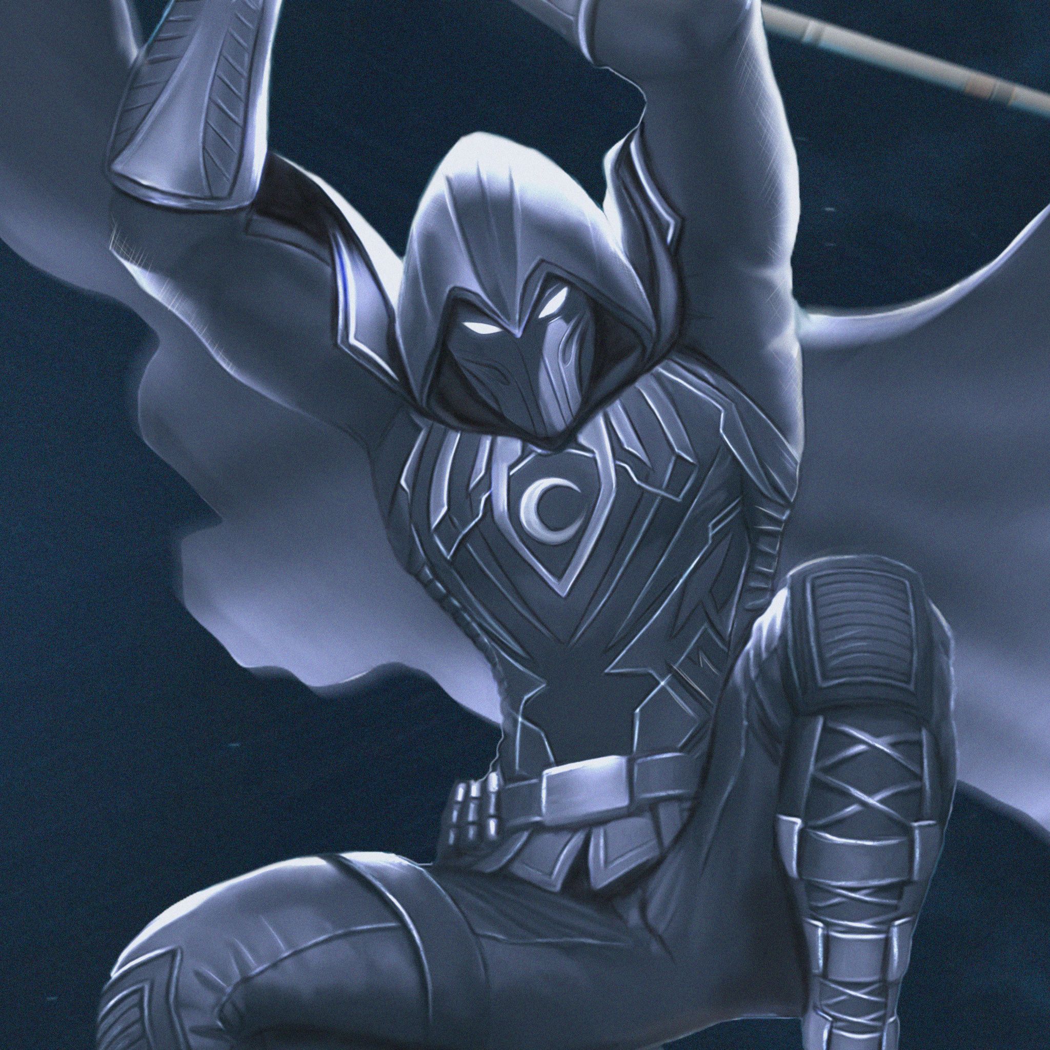 2048x2048 Moon Knight Suit Wallpaper