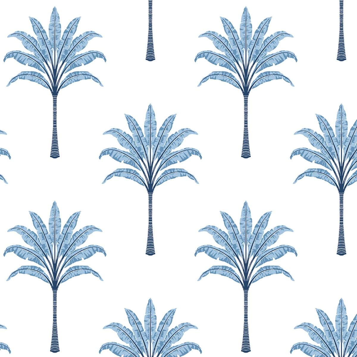1200x1200 HG10702. Montgomery Palm Botanical Blue Lake Peel and Stick Wallpaper