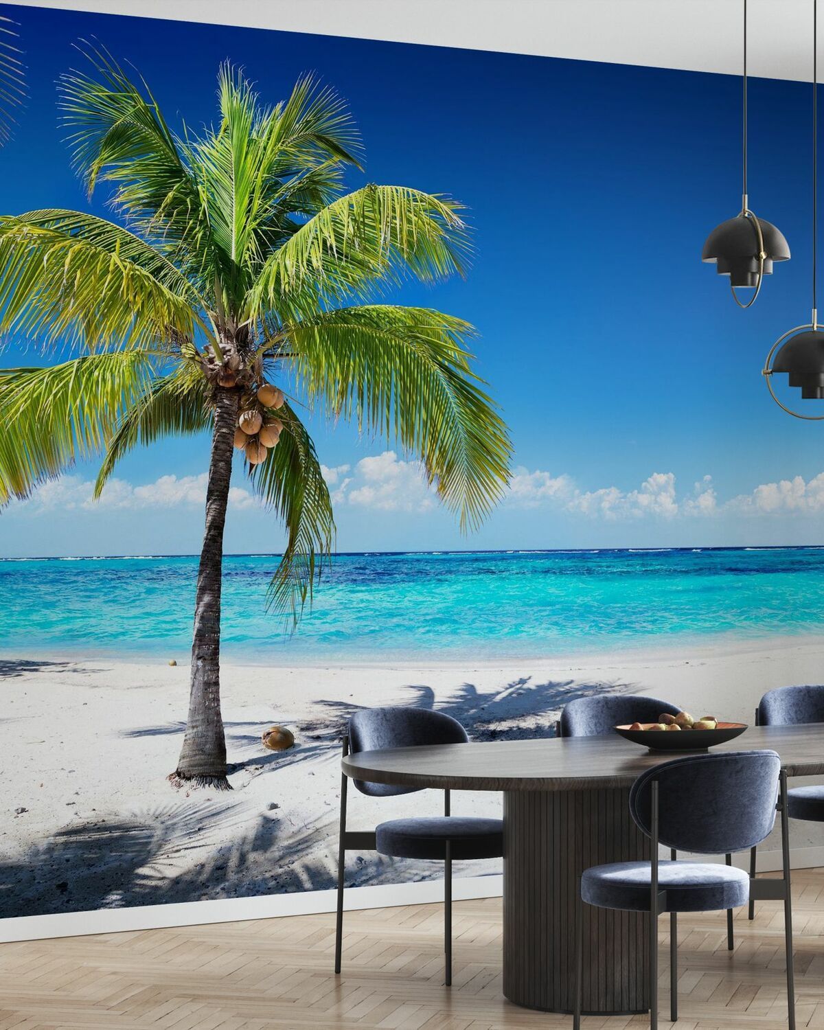 1200x1500 Coral Beach with Palm Tree
