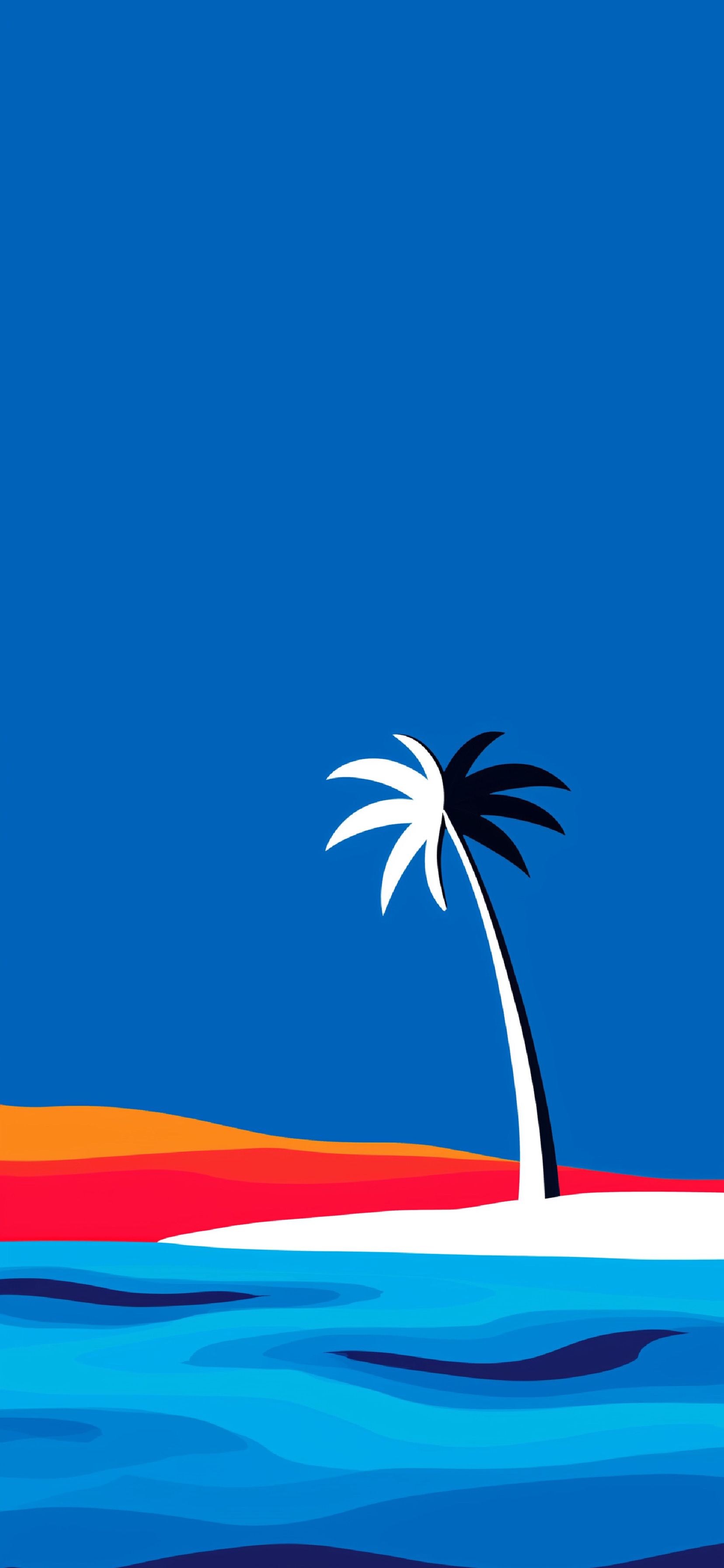 1656x3584 Digital palm tree wallpaper for iPhone