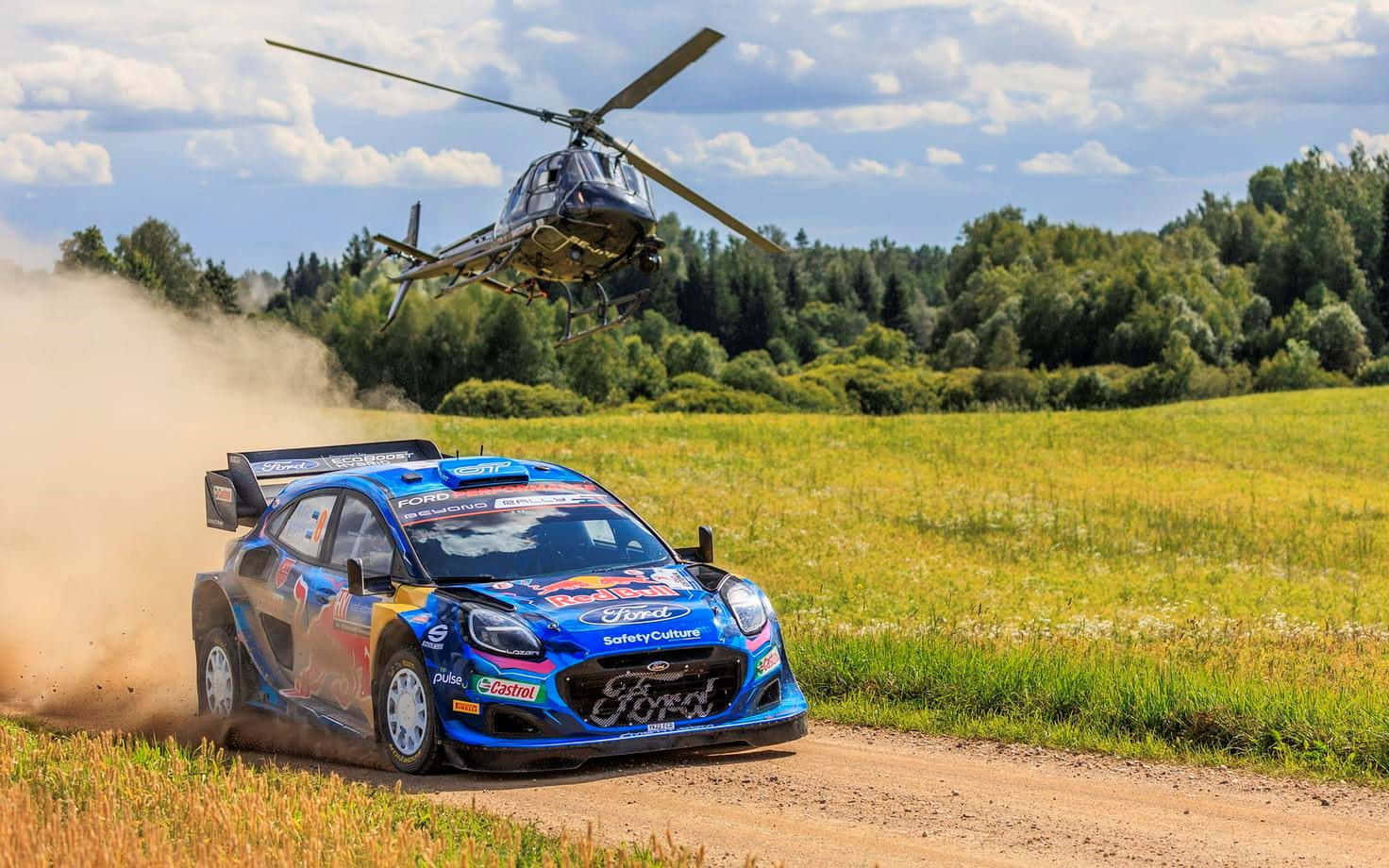1472x920 Download Rally_ Car_and_ Helicopter_in_ Wallpaper