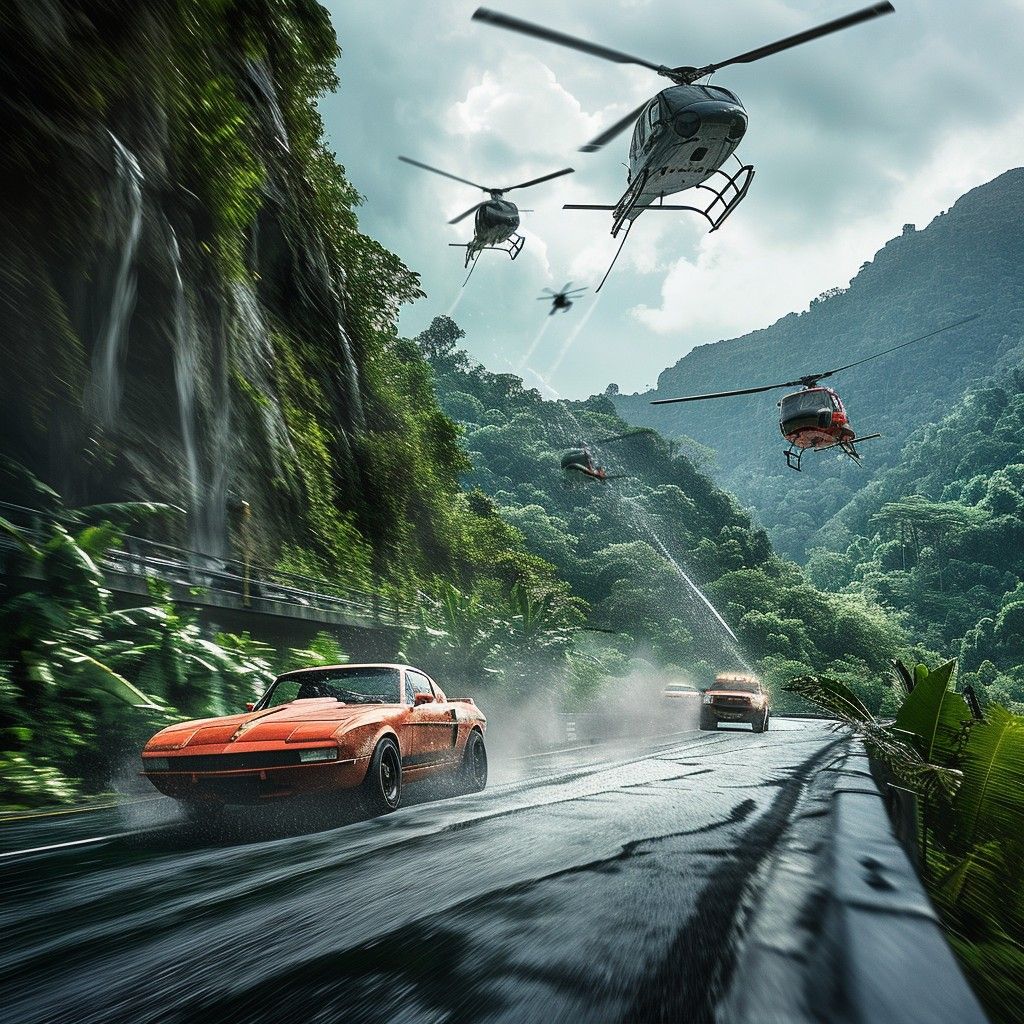 1024x1024 Download Chase Scene Unfolds Image, Car, Chase
