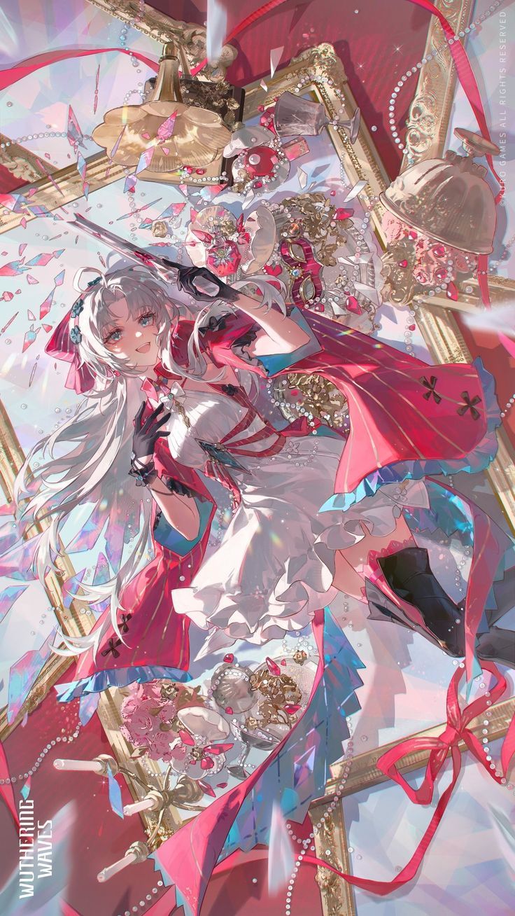 736x1308 Carlotta Wallpaper. Official Art. Waves wallpaper, Pretty drawings, Wave art