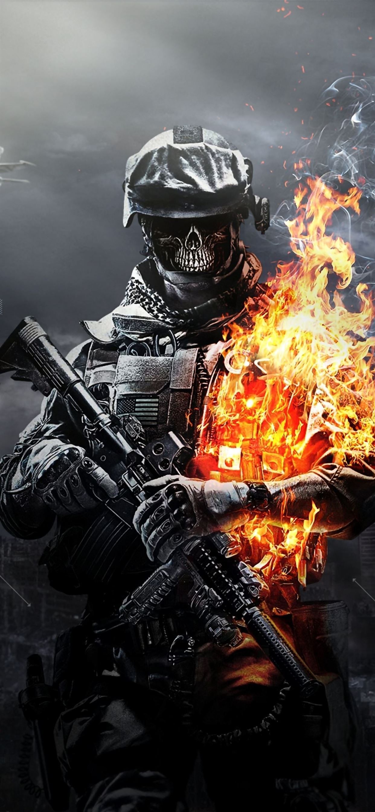 1242x2688 Call Of Duty Skull Wallpaper