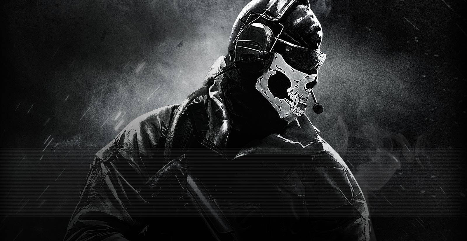 1600x826 Download Call Of Duty Ghost Skull Head Wallpaper