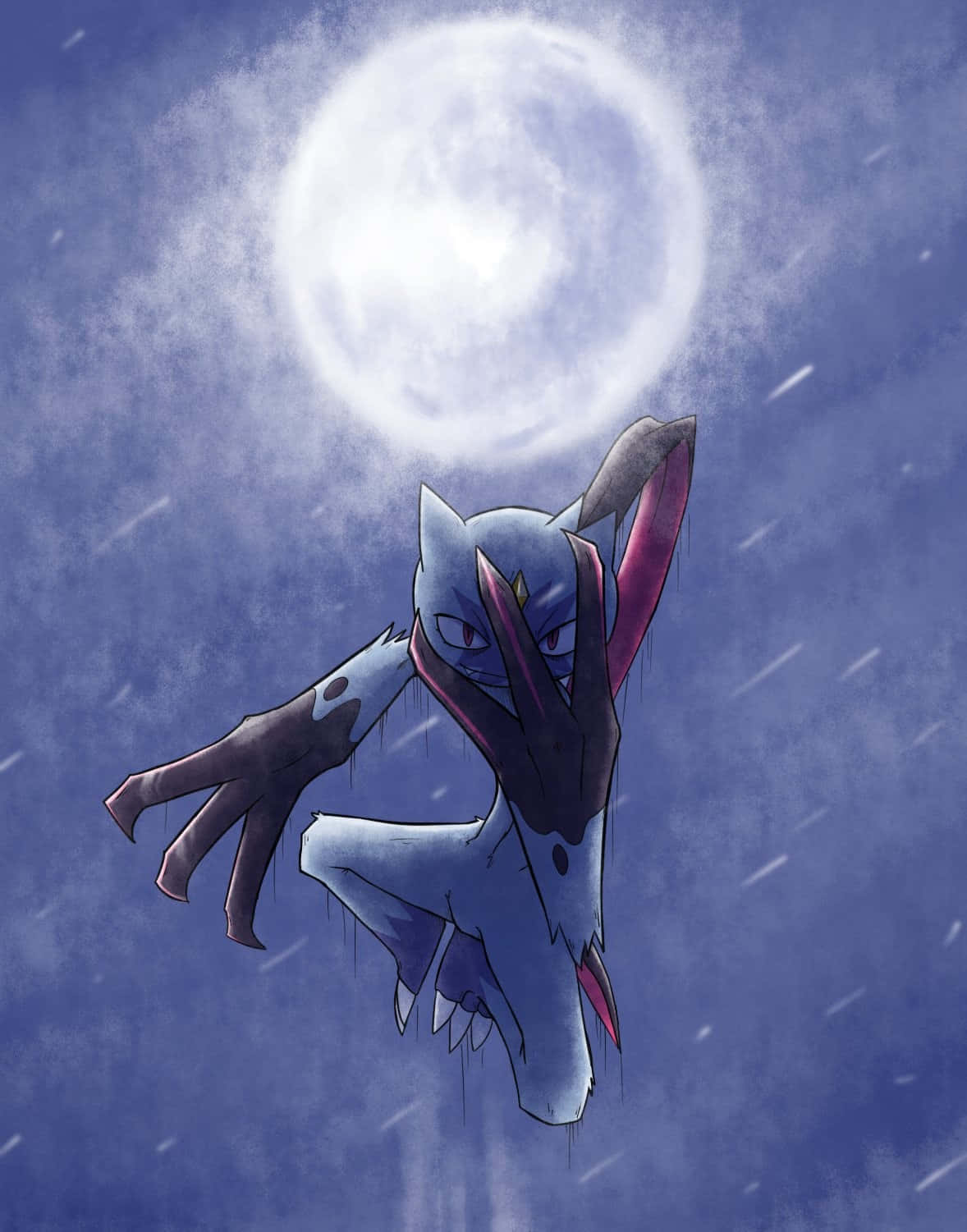 1178x1501 Download Sneasler Pokemon With Full Moon Wallpaper