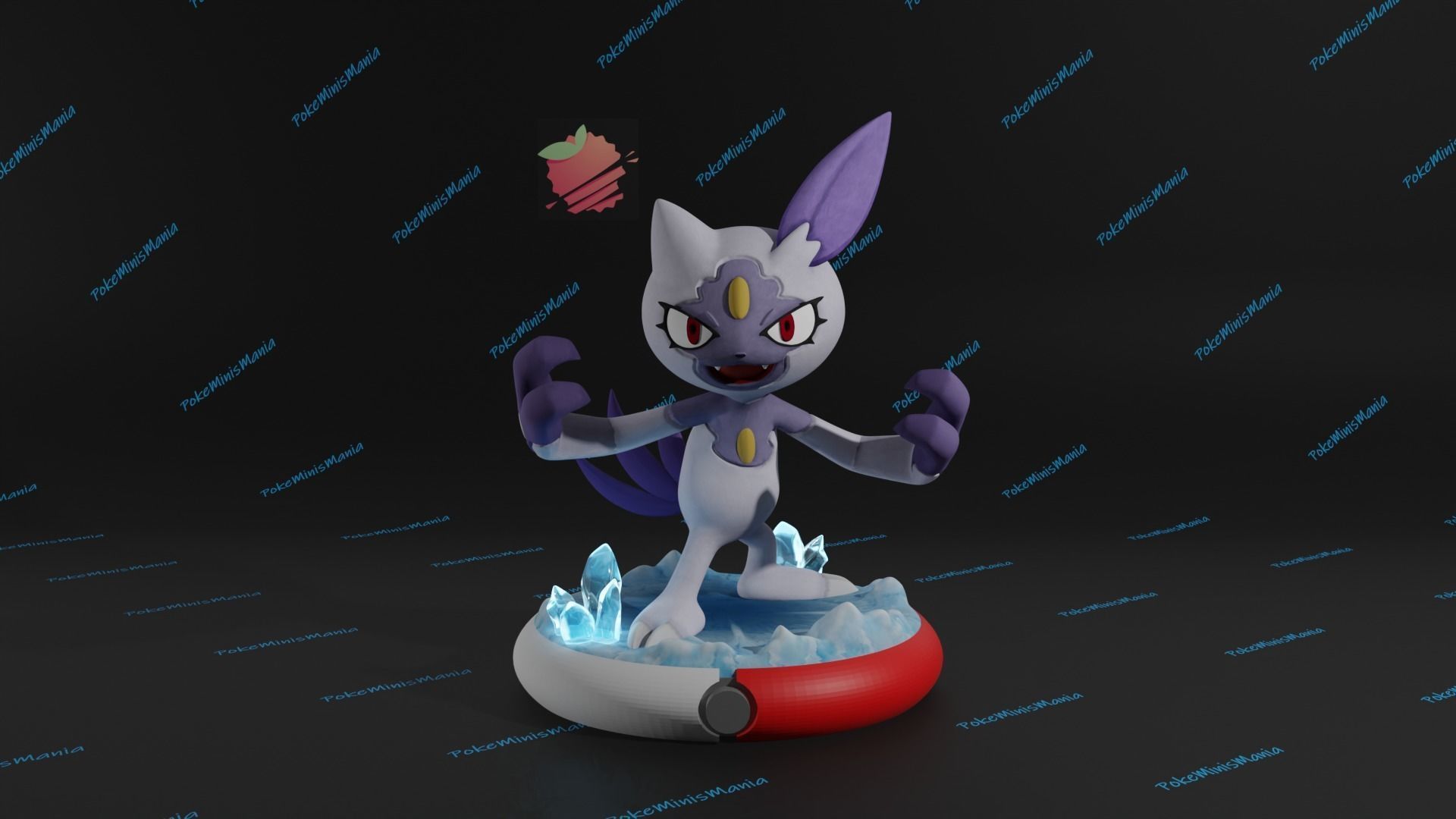 1920x1080 Hisuian Sneasel and Sneasler presupported 3D print model 3D model 3D printable