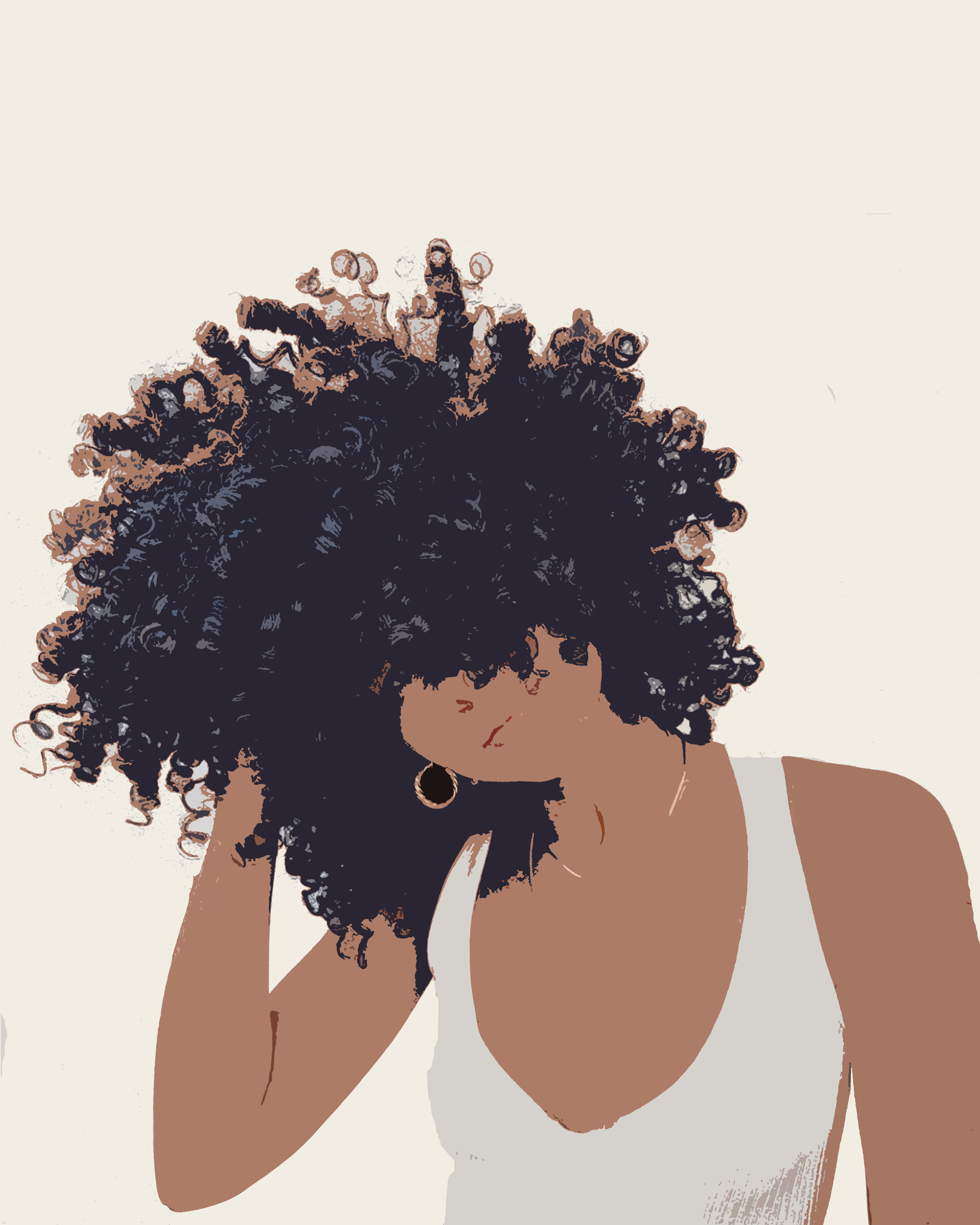 4800x6000 Curly Hair Girl Wallpaper