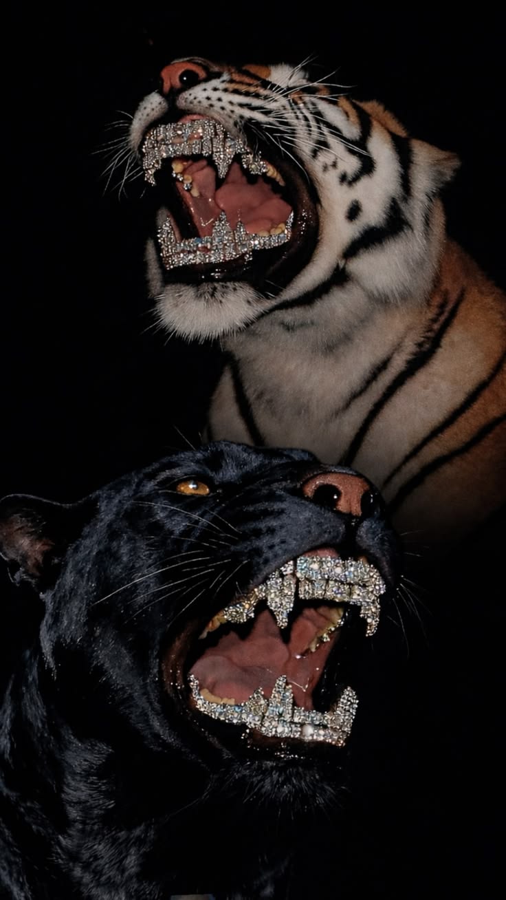 736x1308 Black panther aesthetic wallpaper iphone. Animals with grillz wallpaper, Tiger with diamond teeth, Diamond graphics