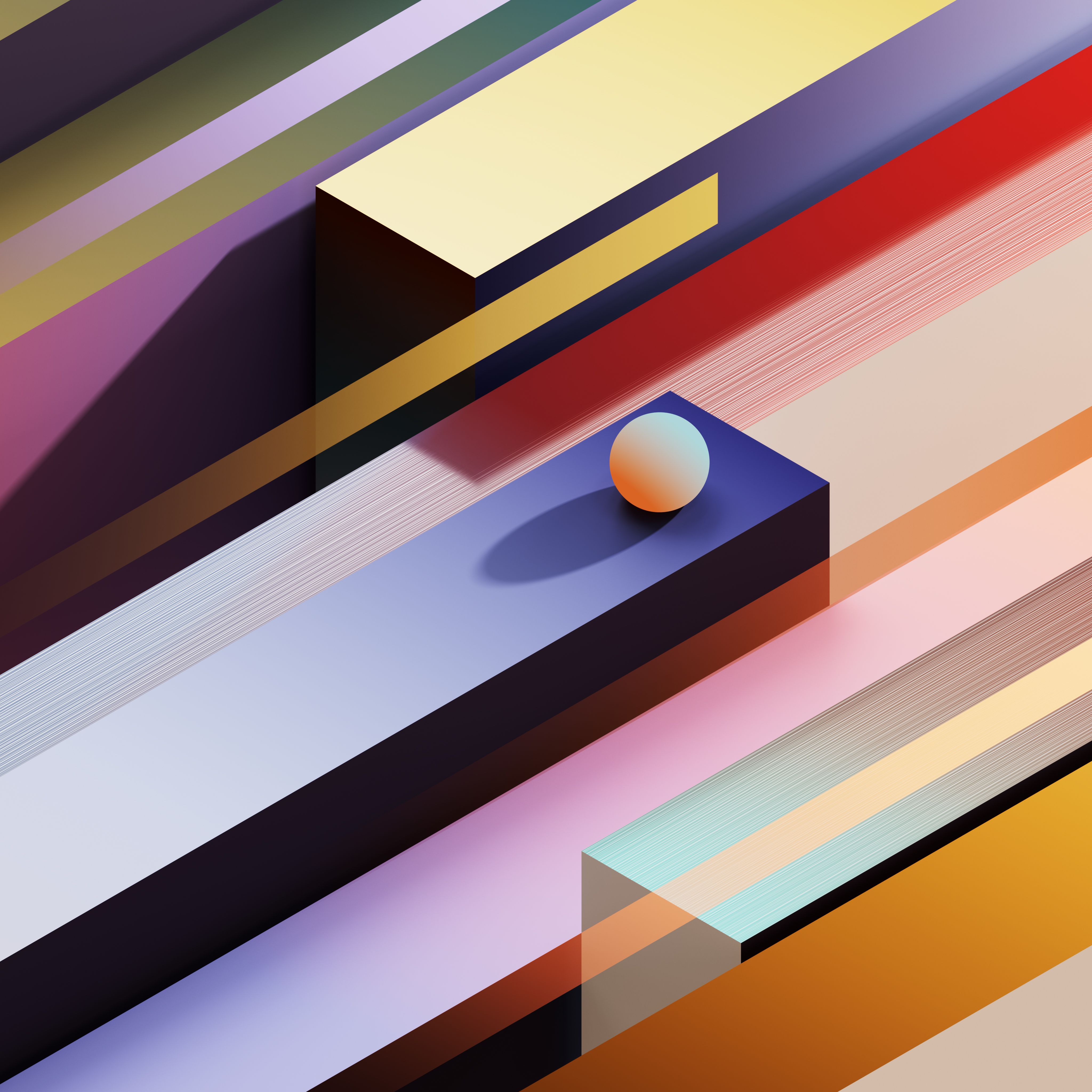 4096x4096 Geometric Wallpaper 4K, Ascension, Colorful abstract